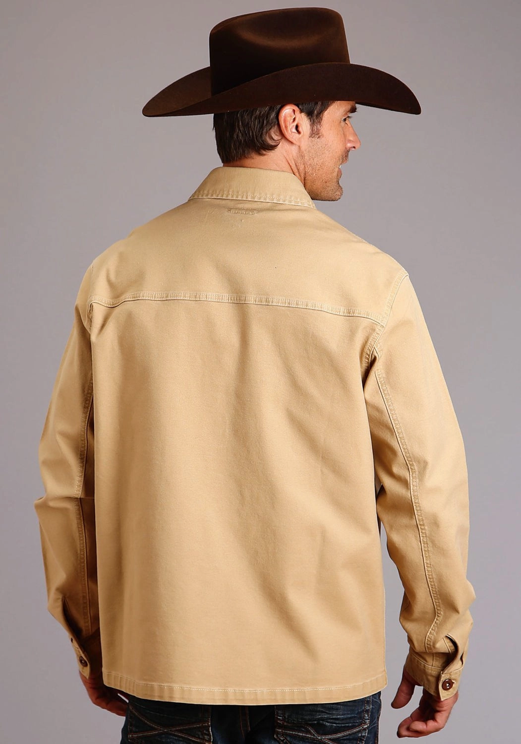 Comfort Fit Design Stetson Mens Camel Tan Cotton Blend Canvas Jacket