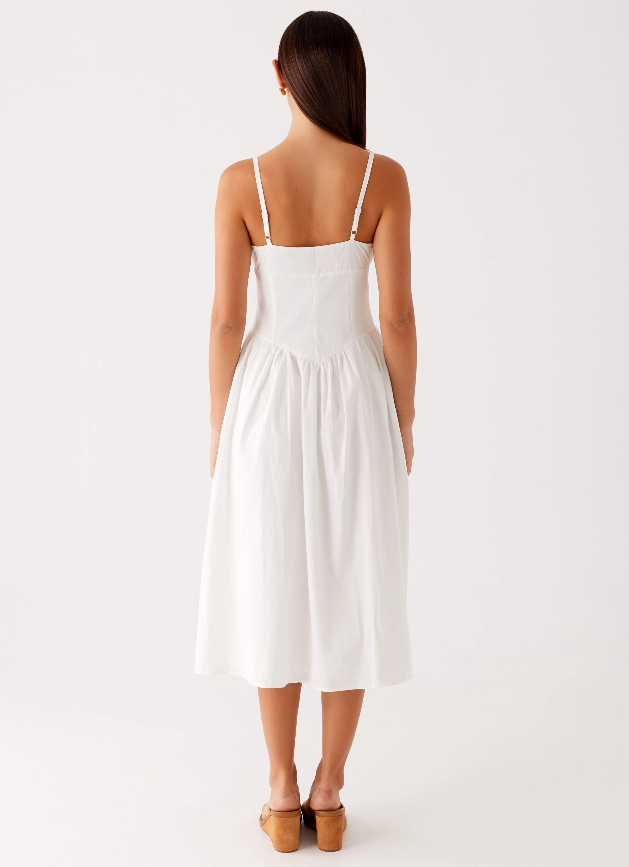 Layered Comfort Phillipa Midi Dress - White
