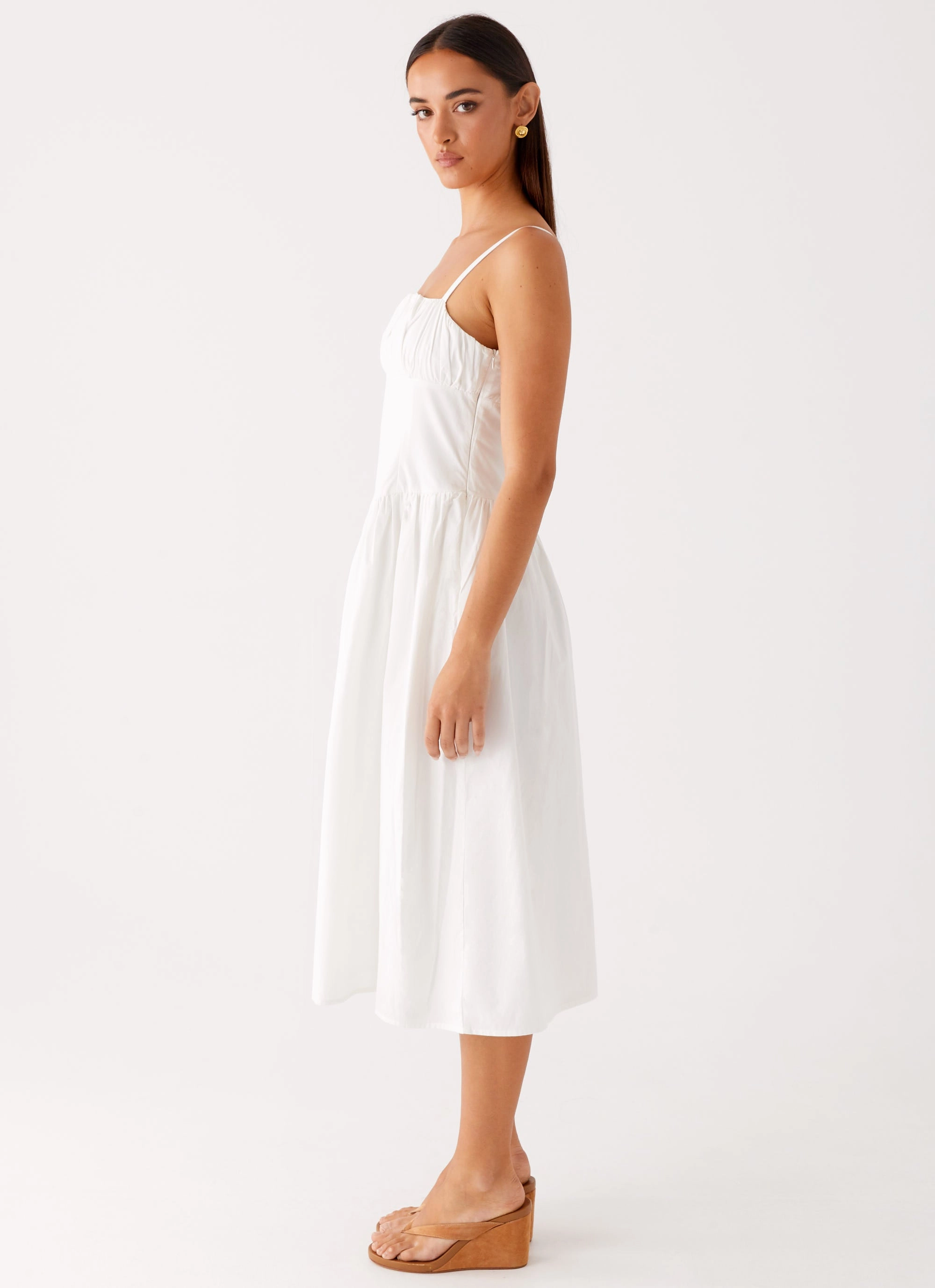 Sophisticated Touch Polished and Elegant Phillipa Midi Dress - White