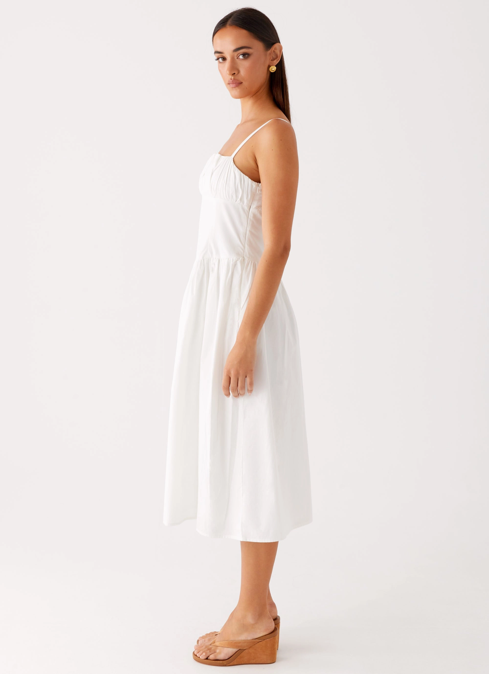 Sleek Form Phillipa Midi Dress - White