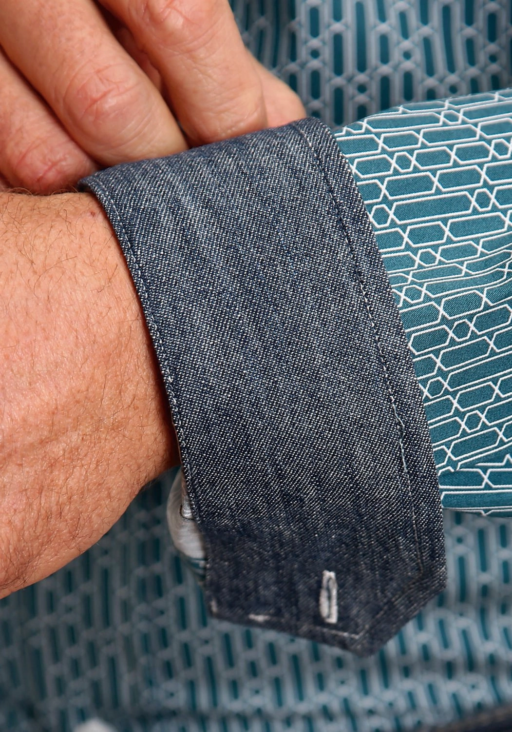 Errand Ready Stetson Mens Hex Key Print Green 100% Cotton L/S Shirt