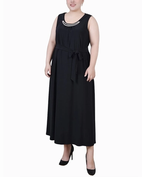 Plus Size Ankle Length Sleeveless Dress Neutral Layer Understated Elegance