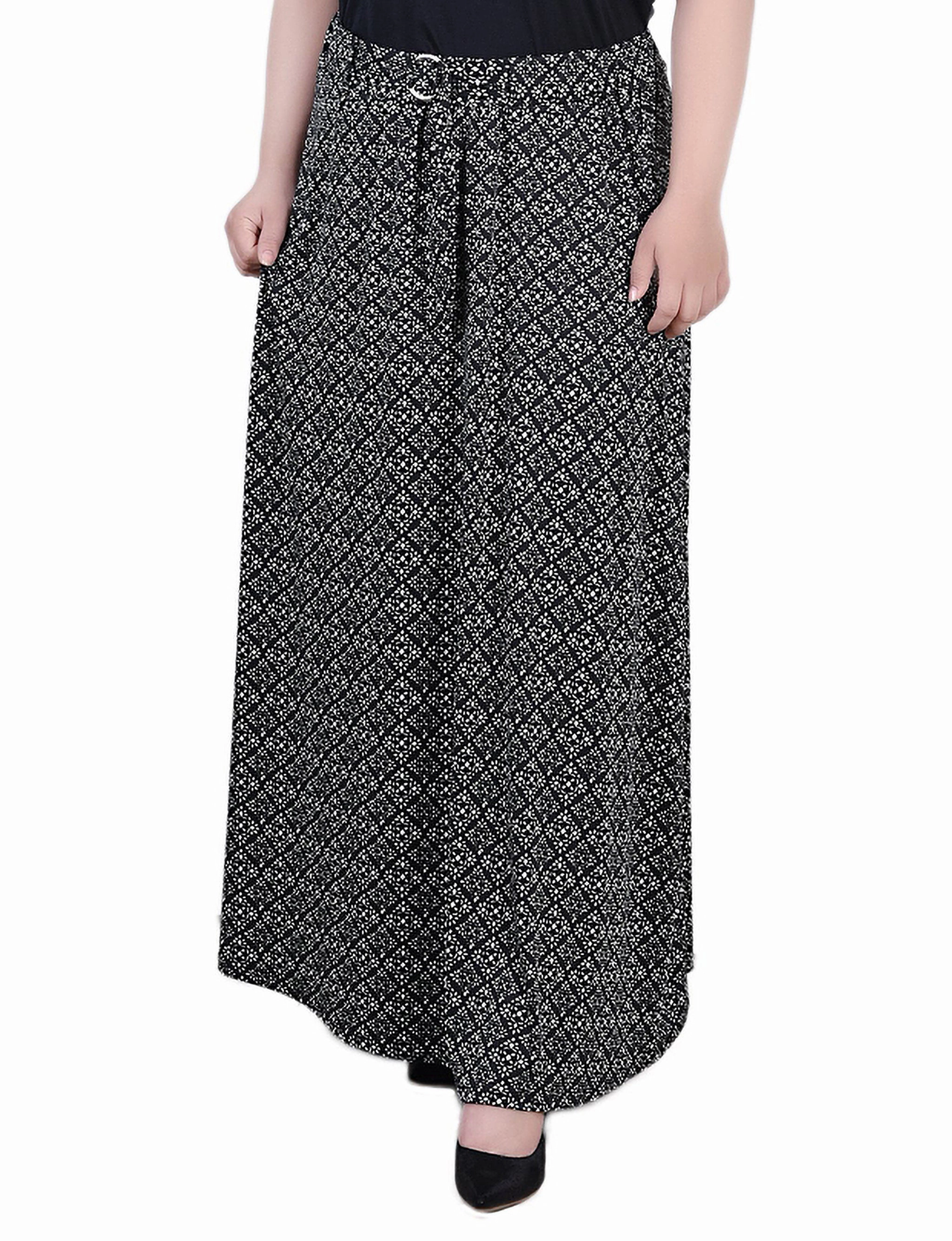 Adjustable Ties urban scene Plus Size Maxi Length Skirt
