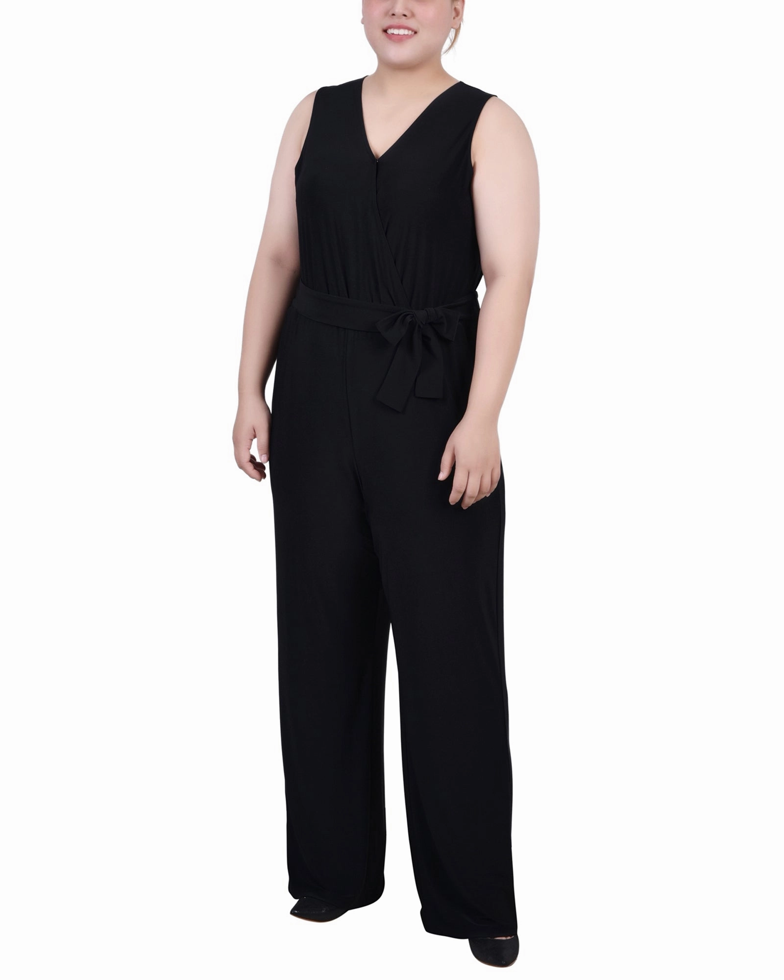 Plus Size Sleeveless Belted Jumpsuit Timeless Feel