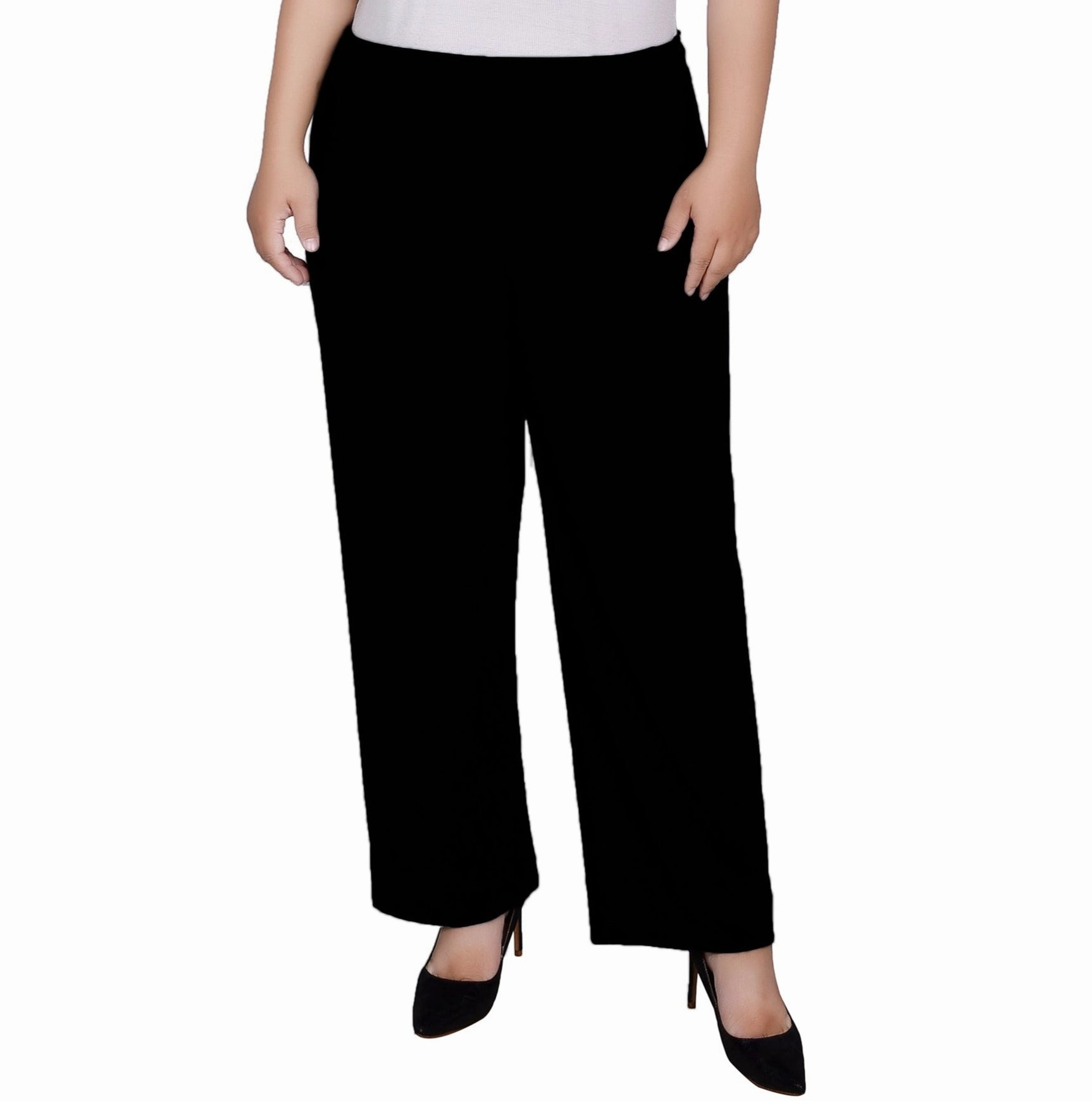 SecureClosureSystem Plus Size Wide Waistband Palazzo Pants