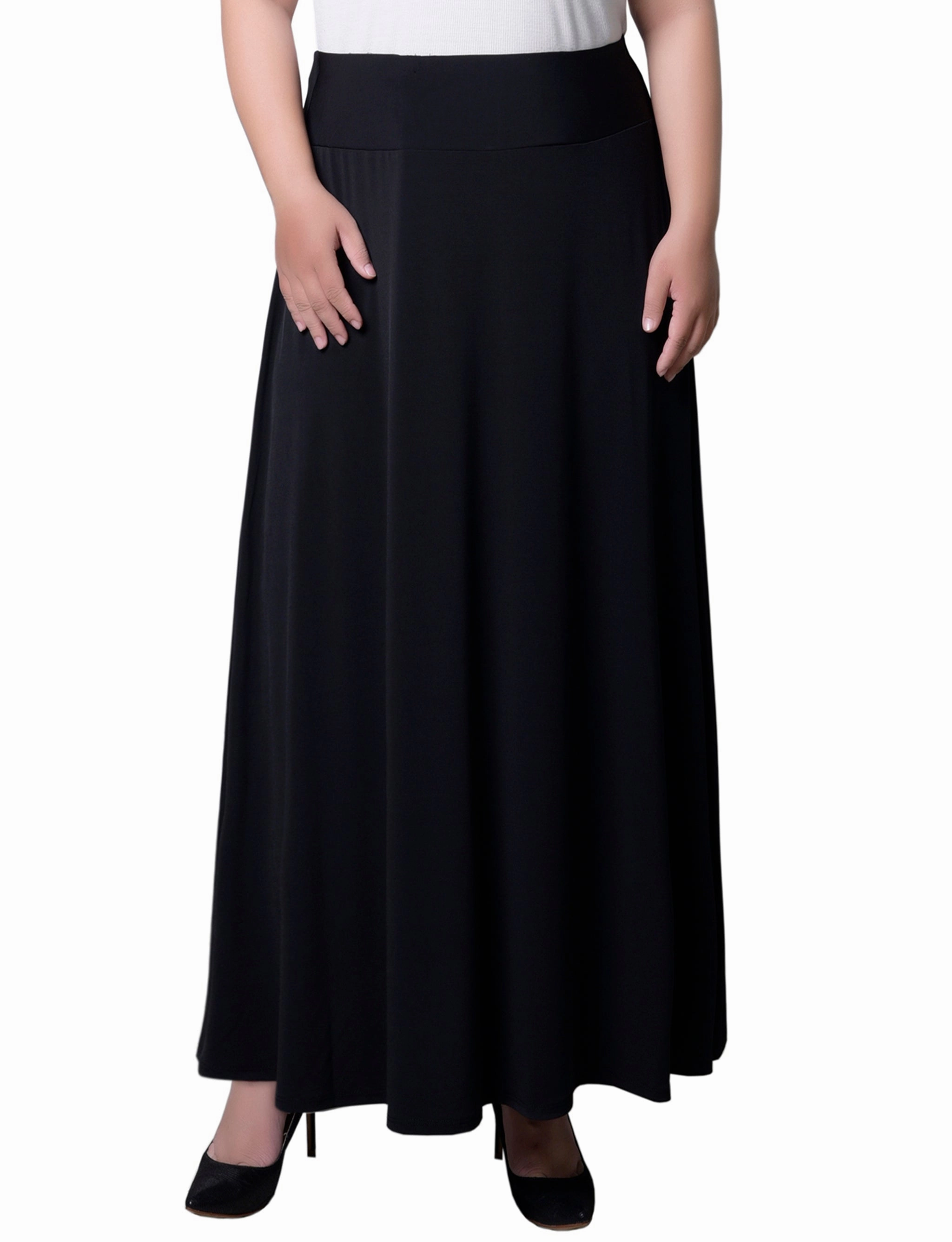 Plus Size Wide Yoked Maxi Skirt Chill Wear