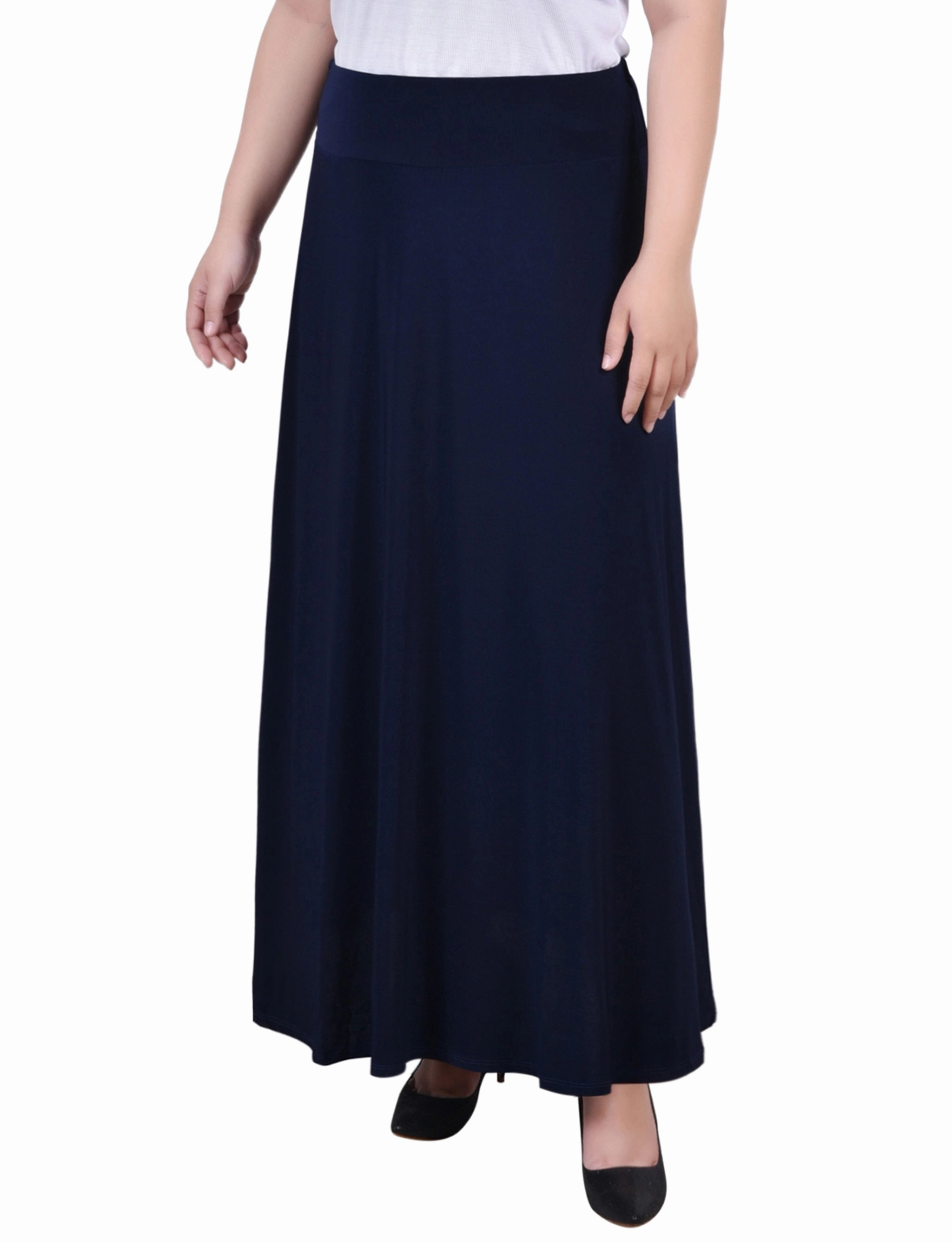 Plus Size Wide Yoked Maxi Skirt Hypoallergenic fabric Easy Movement