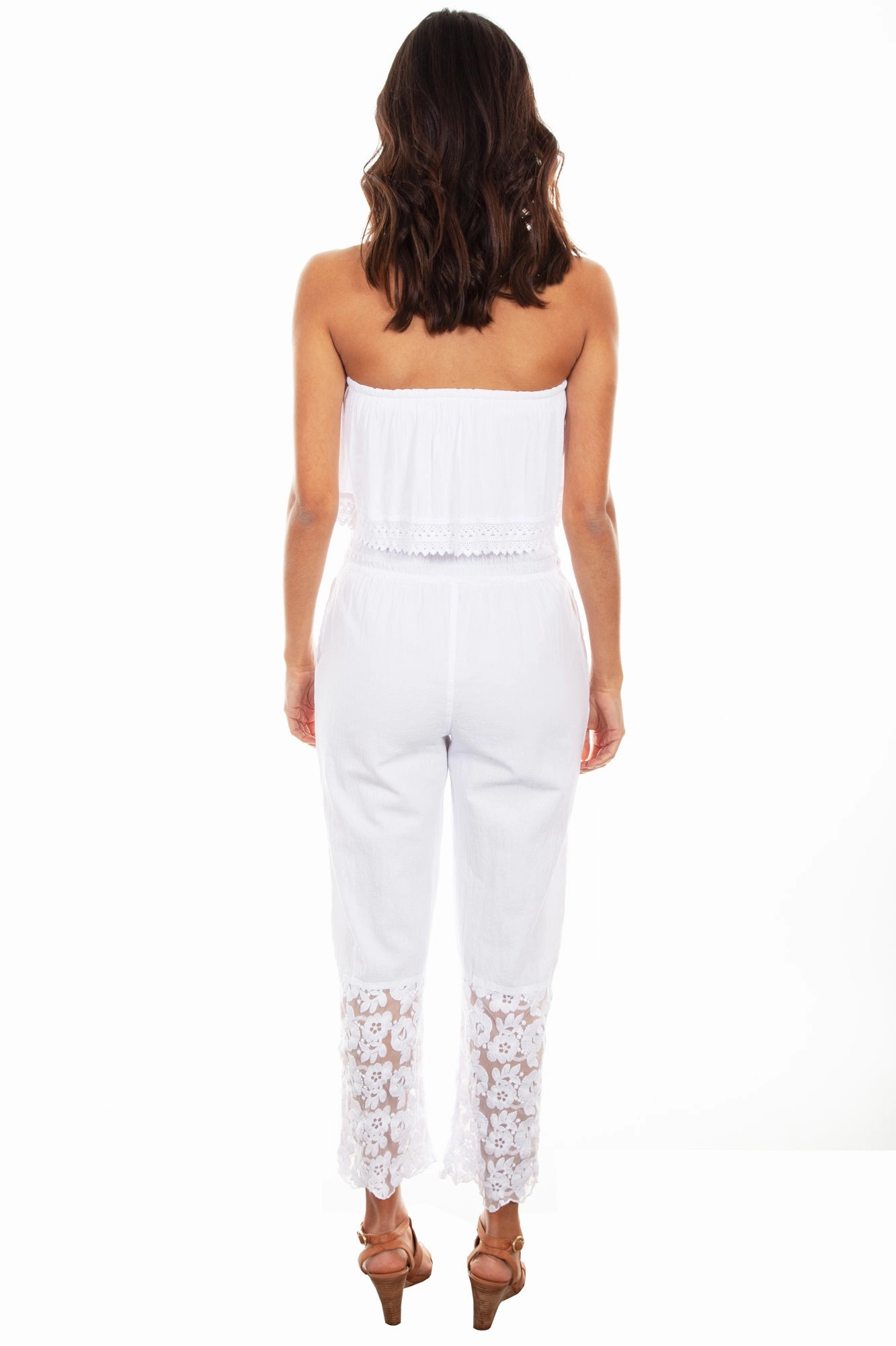 Casual Movement Scully Womens White 100% Cotton Tube Top Romper