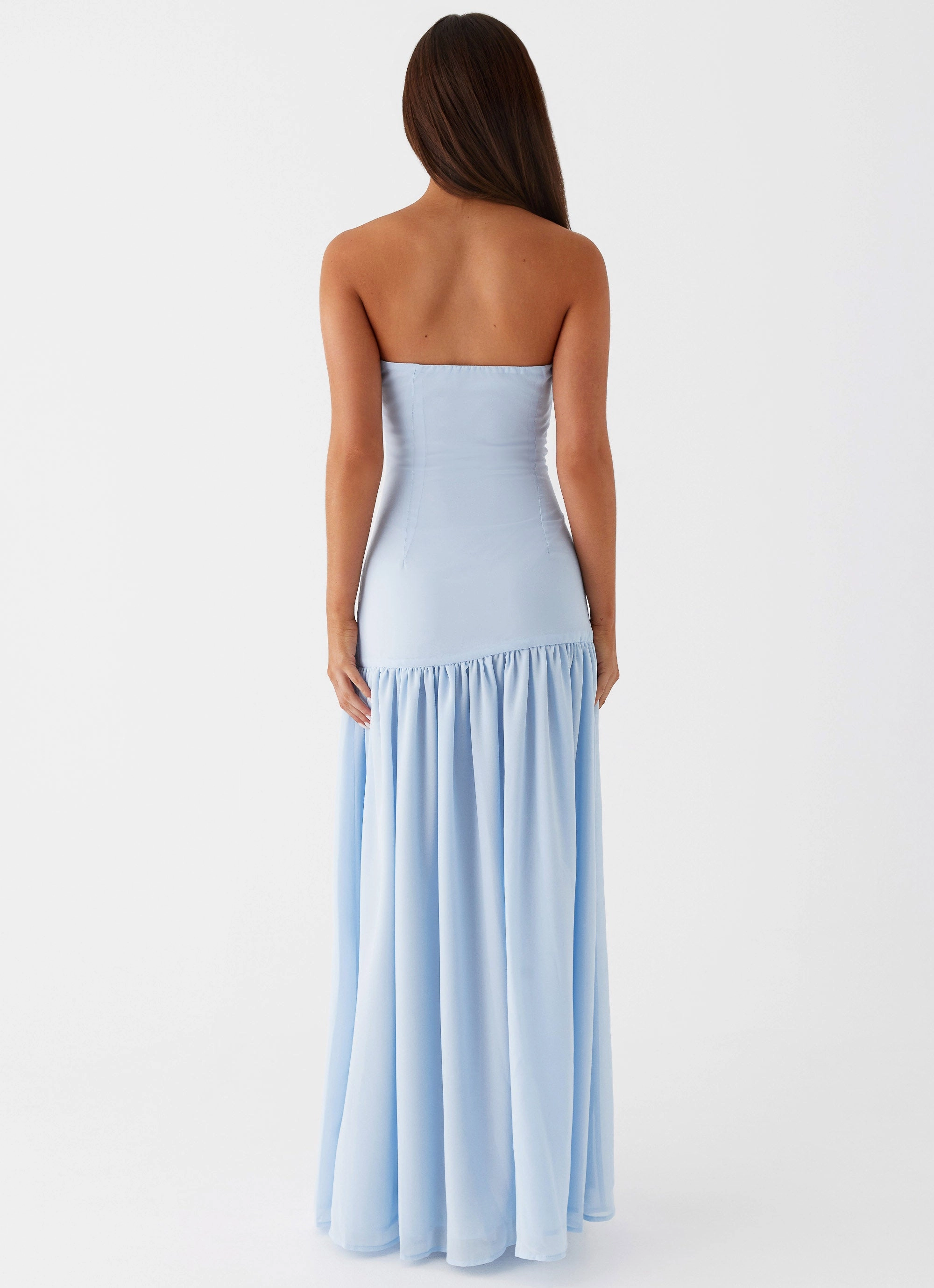 color block Eden Strapless Maxi Dress - Blue