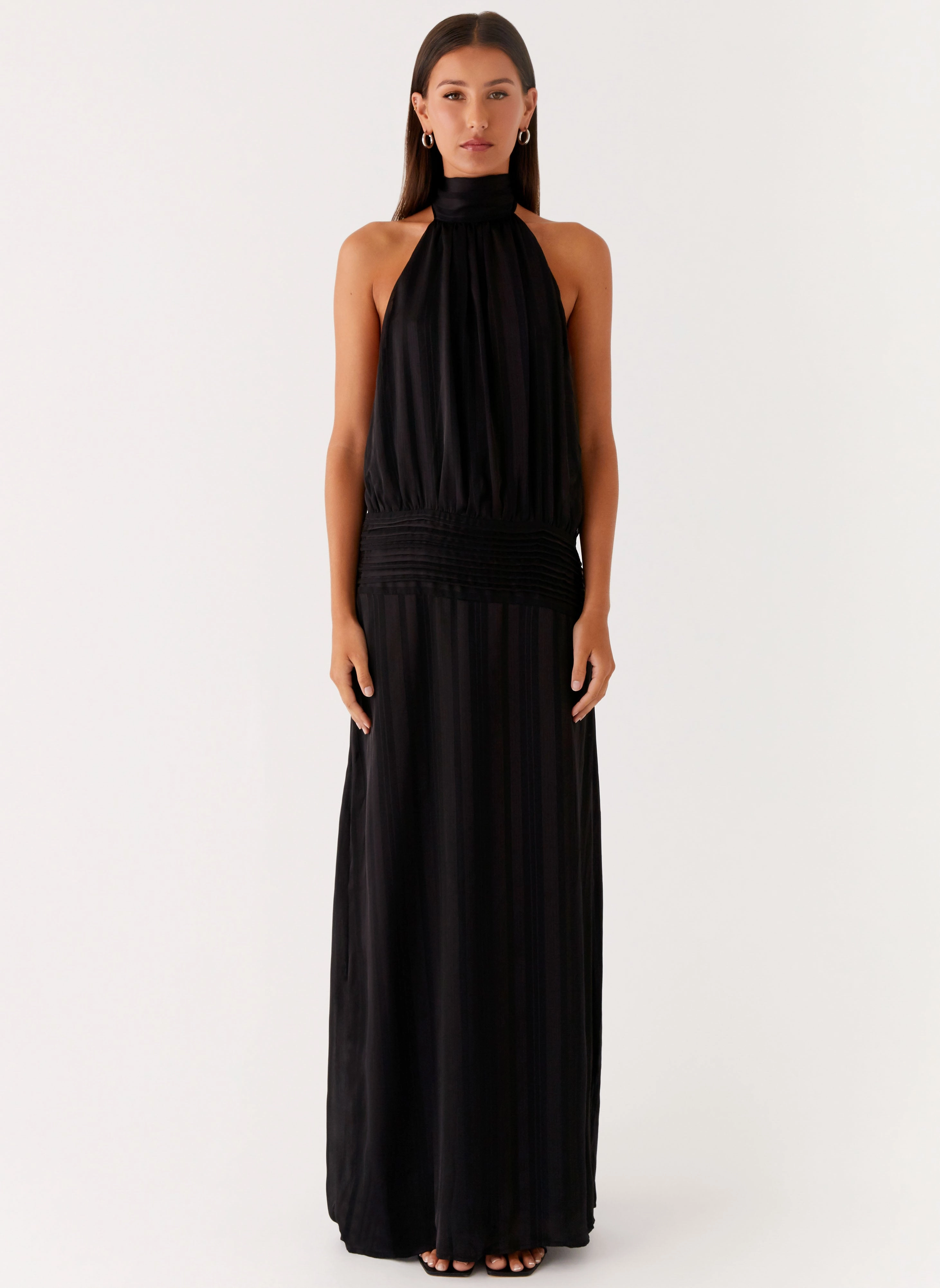 Willow Maxi Dress - Black Chic Jacket Look Cocoon Coat