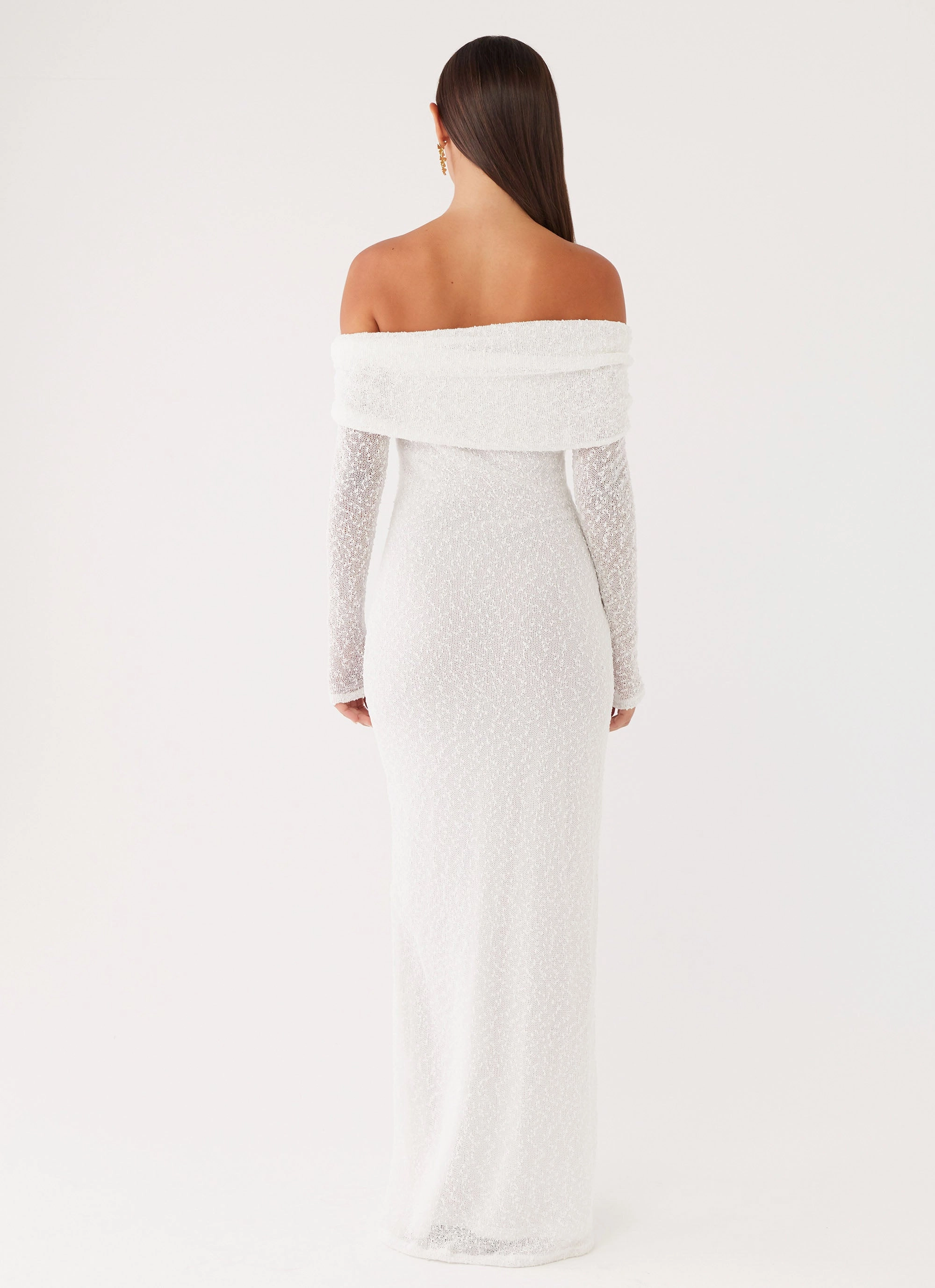 Pollyanna Knit Hardware Maxi Dress - Ivory Weather-Resistant Outerwear