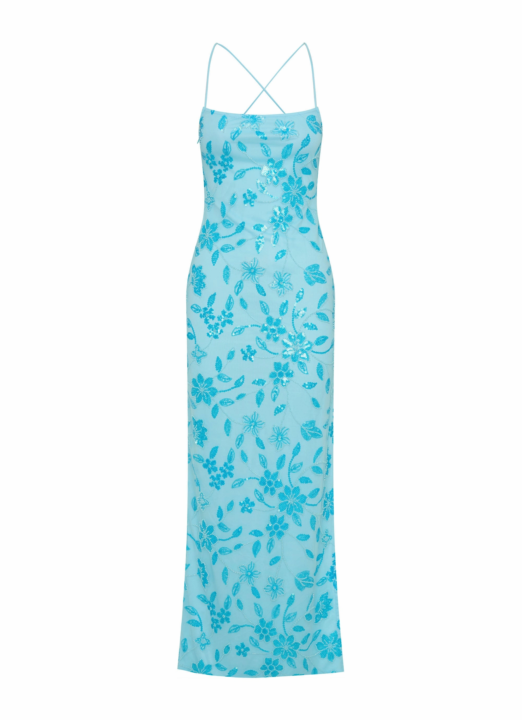 Bright Lights Beaded Maxi Dress - Blue Work Look