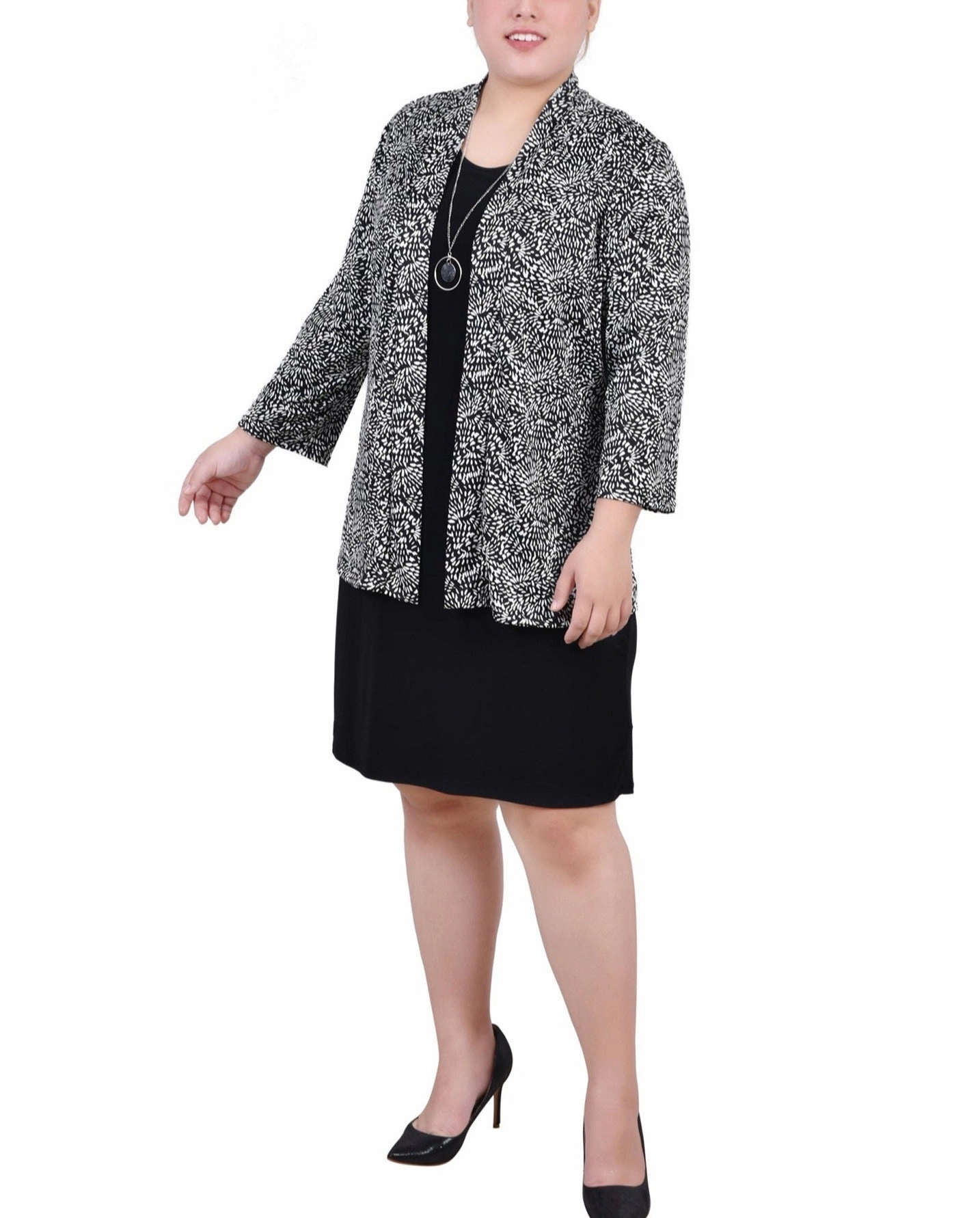 Plus Size Two Piece Dress Set Bold Cut Feminine Fit