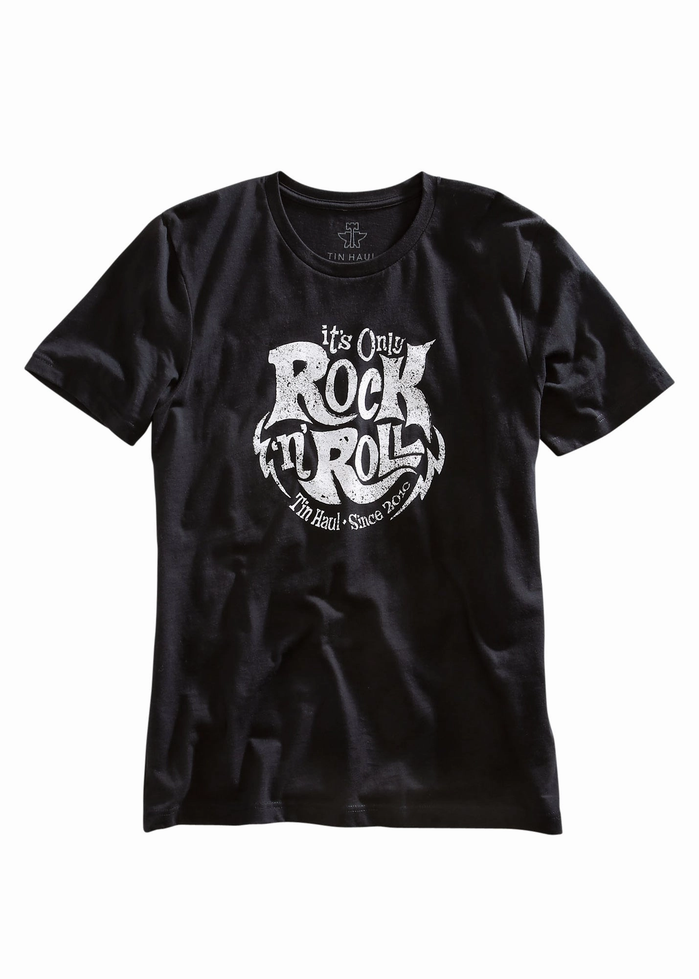 Tin Haul Unisex Black 100% Cotton Its Only Rock n Roll S/S T-Shirt Timeless Piece
