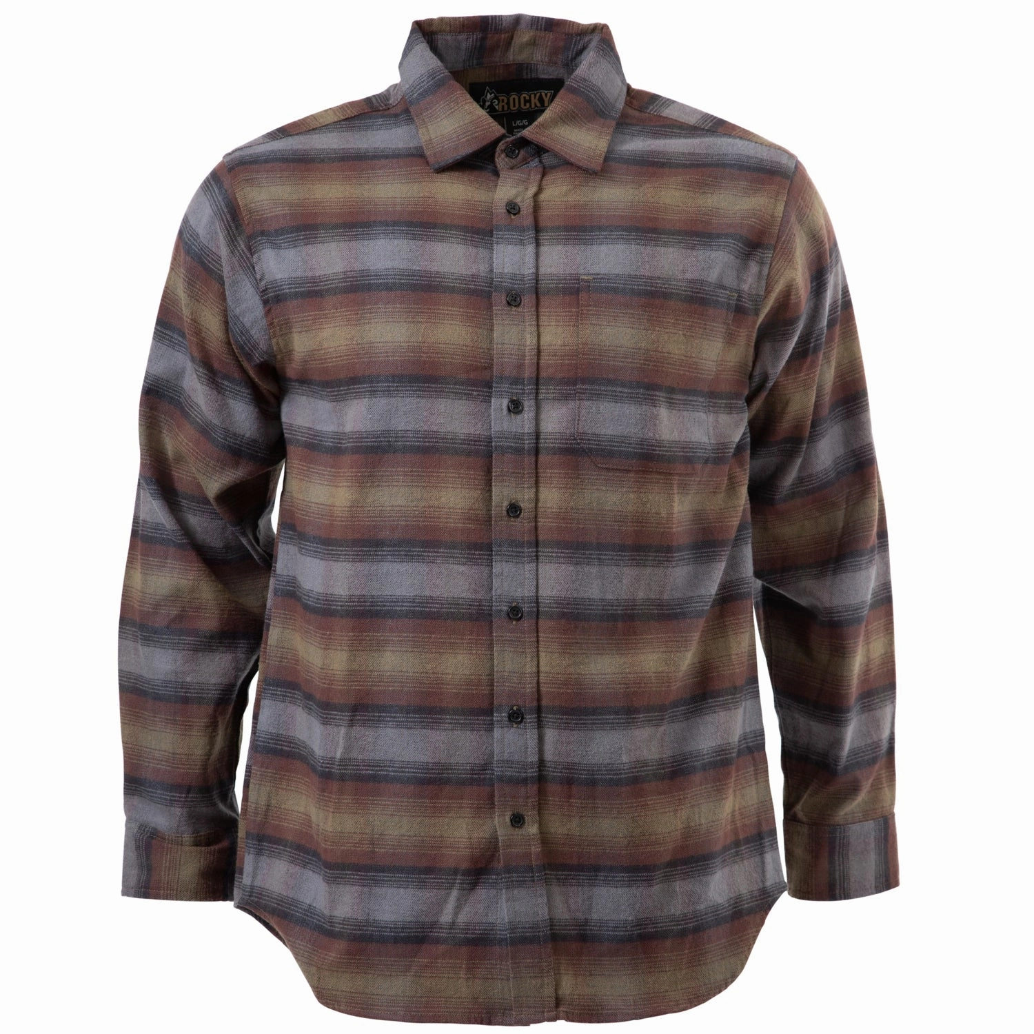 birthday party Bold Print Rocky Mens Rugged Flannel Moss 100% Cotton L/S Shirt