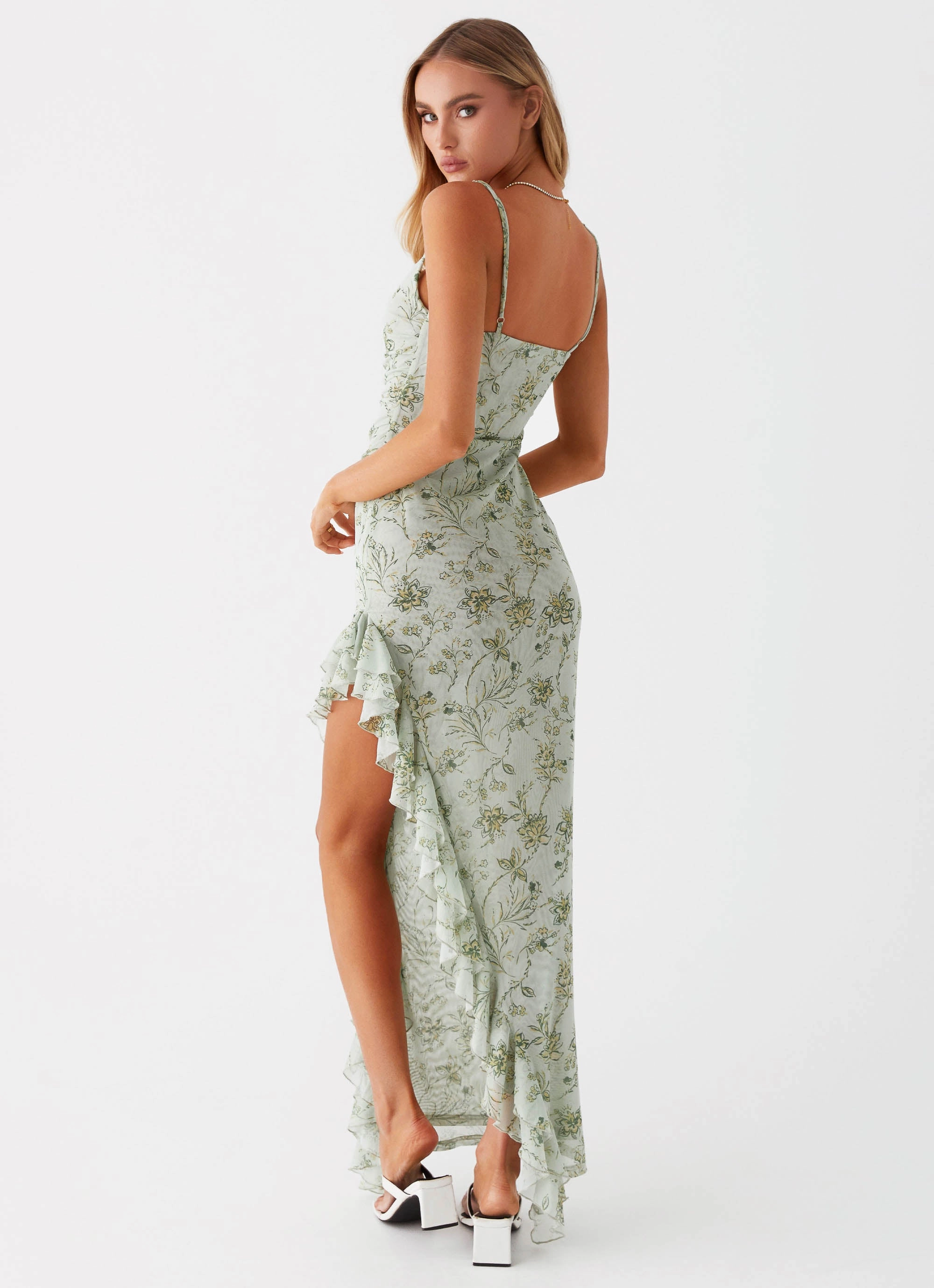 Urban Aesthetic Princessa Maxi Dress - Sage Floral