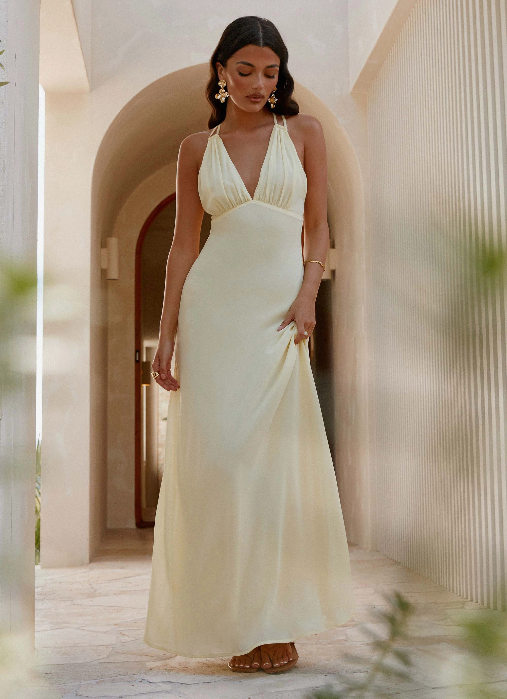 Kacia Maxi Dress - Lemon Timeless Comfort Wear Classic Mood