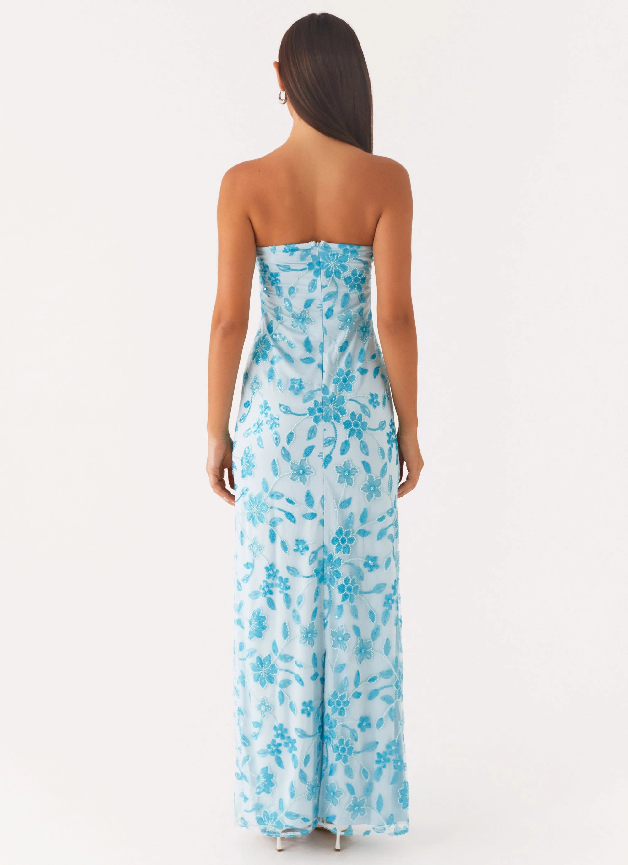 EcoFriendlyDye Prism Beaded Maxi Dress - Blue