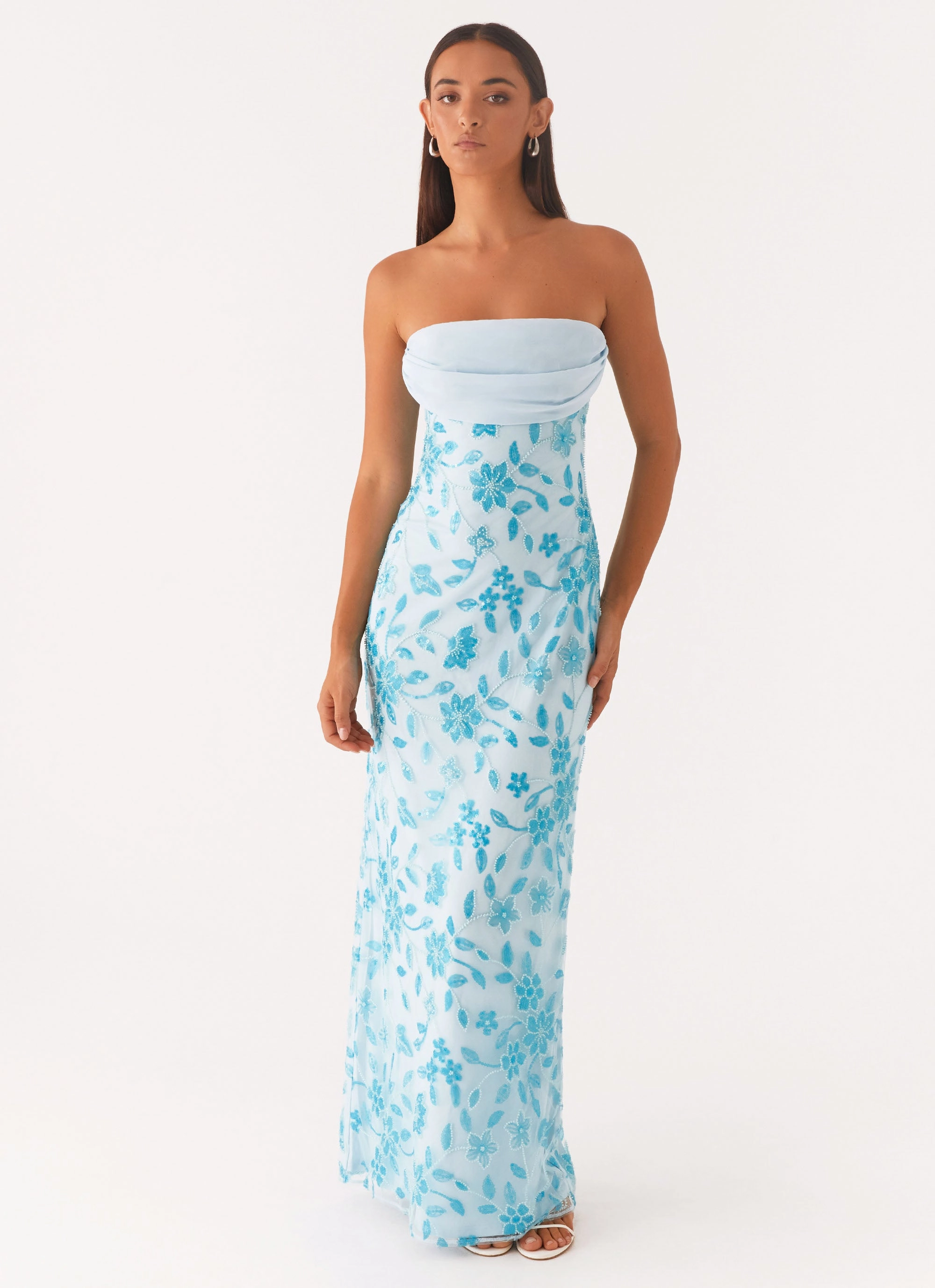 Timeless Wear Prism Beaded Maxi Dress - Blue