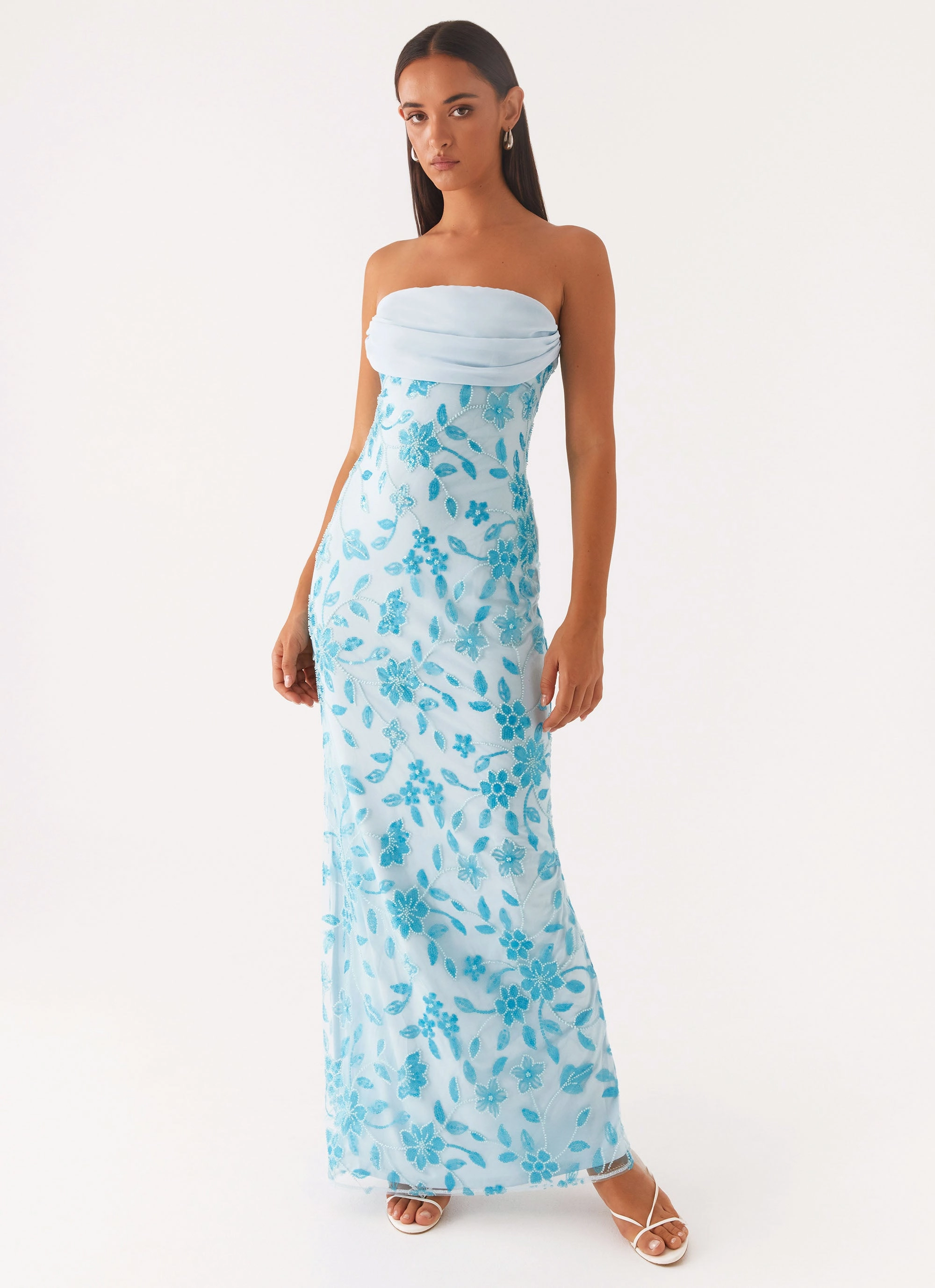 Prism Beaded Maxi Dress - Blue Exclusive-Design