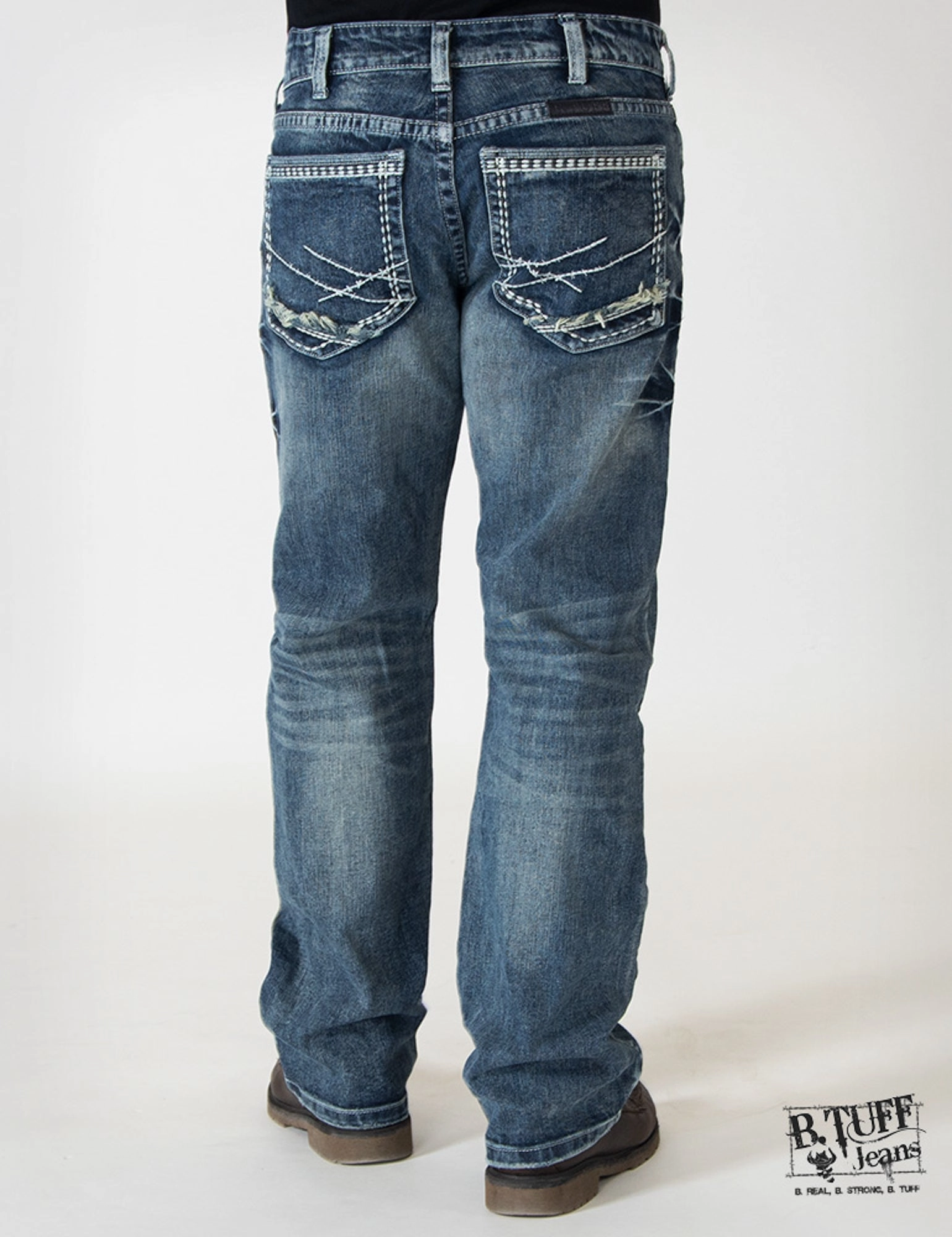 Mens Medium Wash Cotton Blend Jeans Monster Mike Night Out Everyday Holiday Vibes