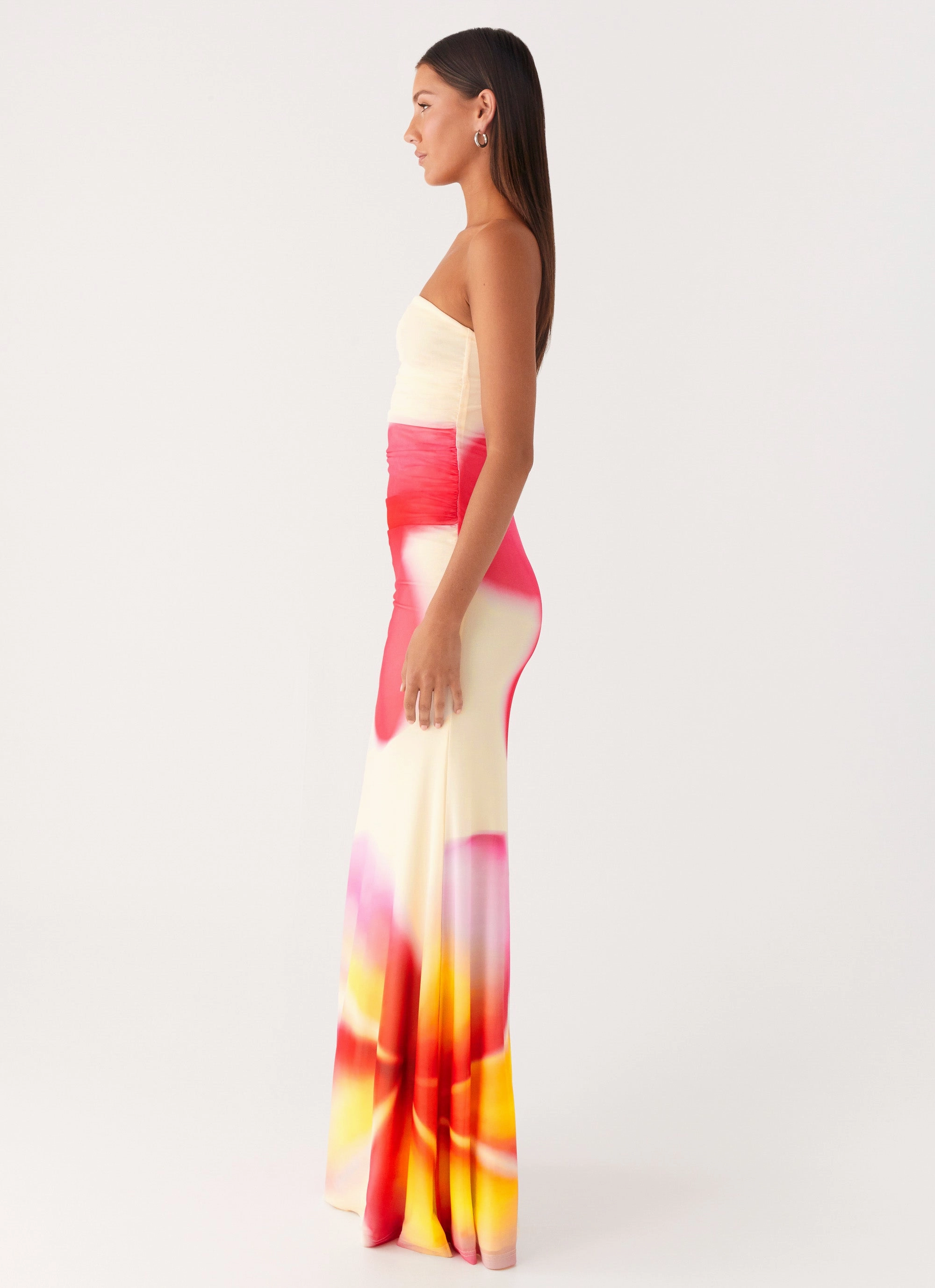 Elegant Outerwear Iroha Strapless Maxi Dress - Frangipani Yellow