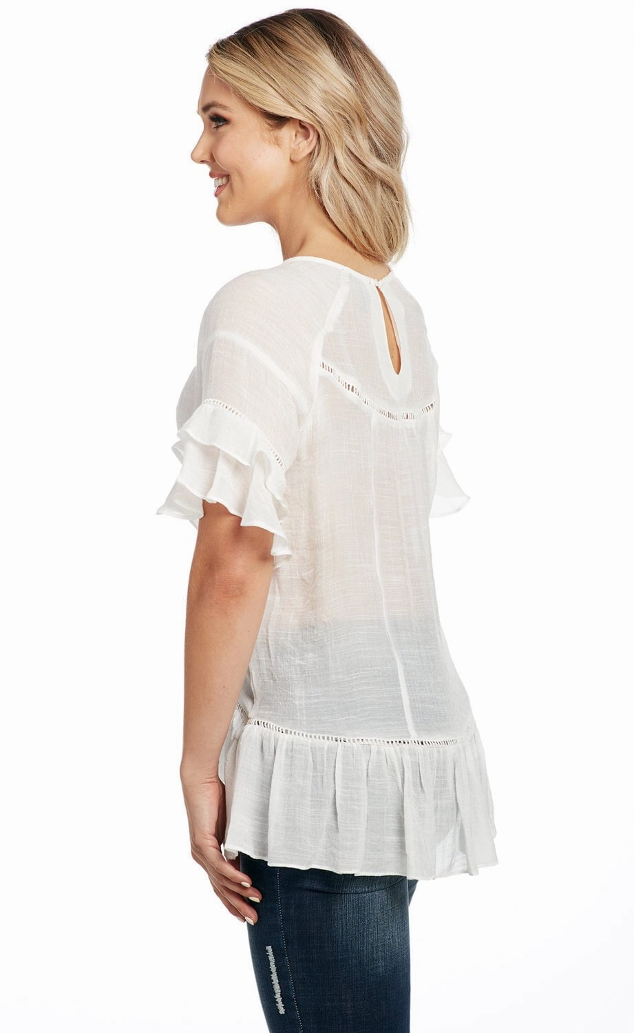 Cowgirl Up Womens White Rayon Two Tier Tunic S/S Gift Idea