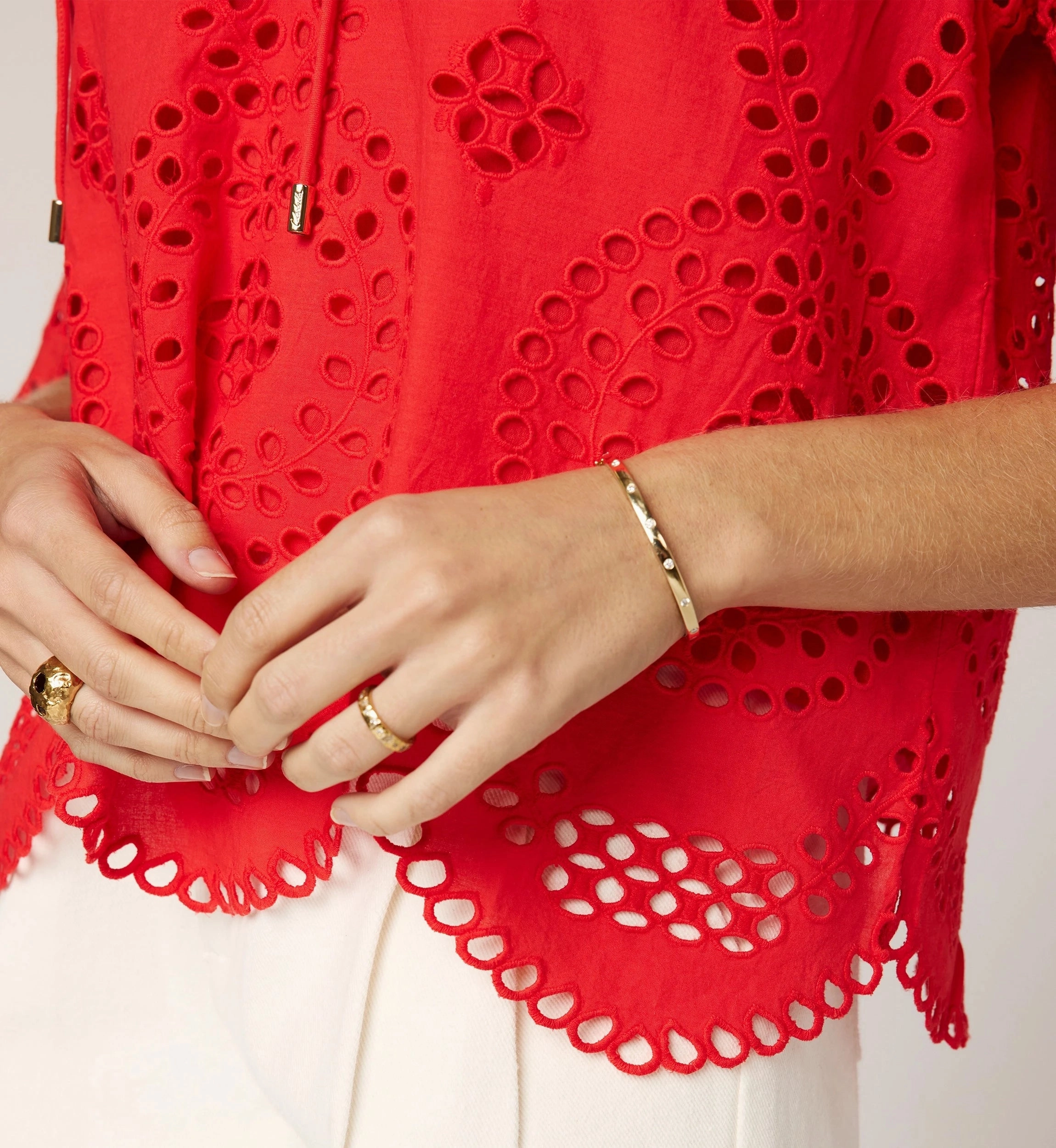 QuickRelease Closure Weighted Hem Lulu Blouse | Poppy Red