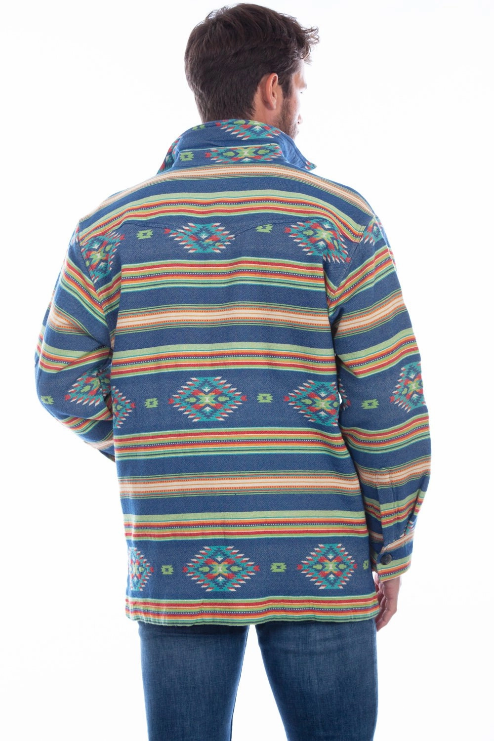 Ergonomic Shoulder Cut Flexible Elasticity Scully Mens Southwest Shirt Denim 100% Cotton Cotton Jacket