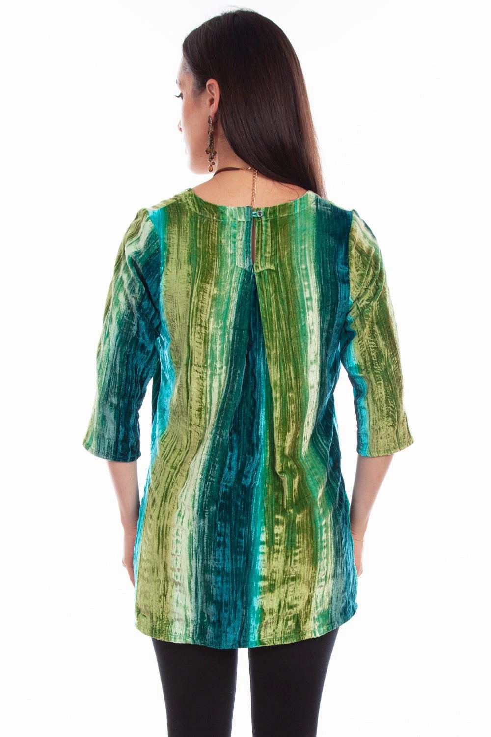 Scully Womens Vibrant Velvet Teal Nylon Viscose S/S Tunic elegant design