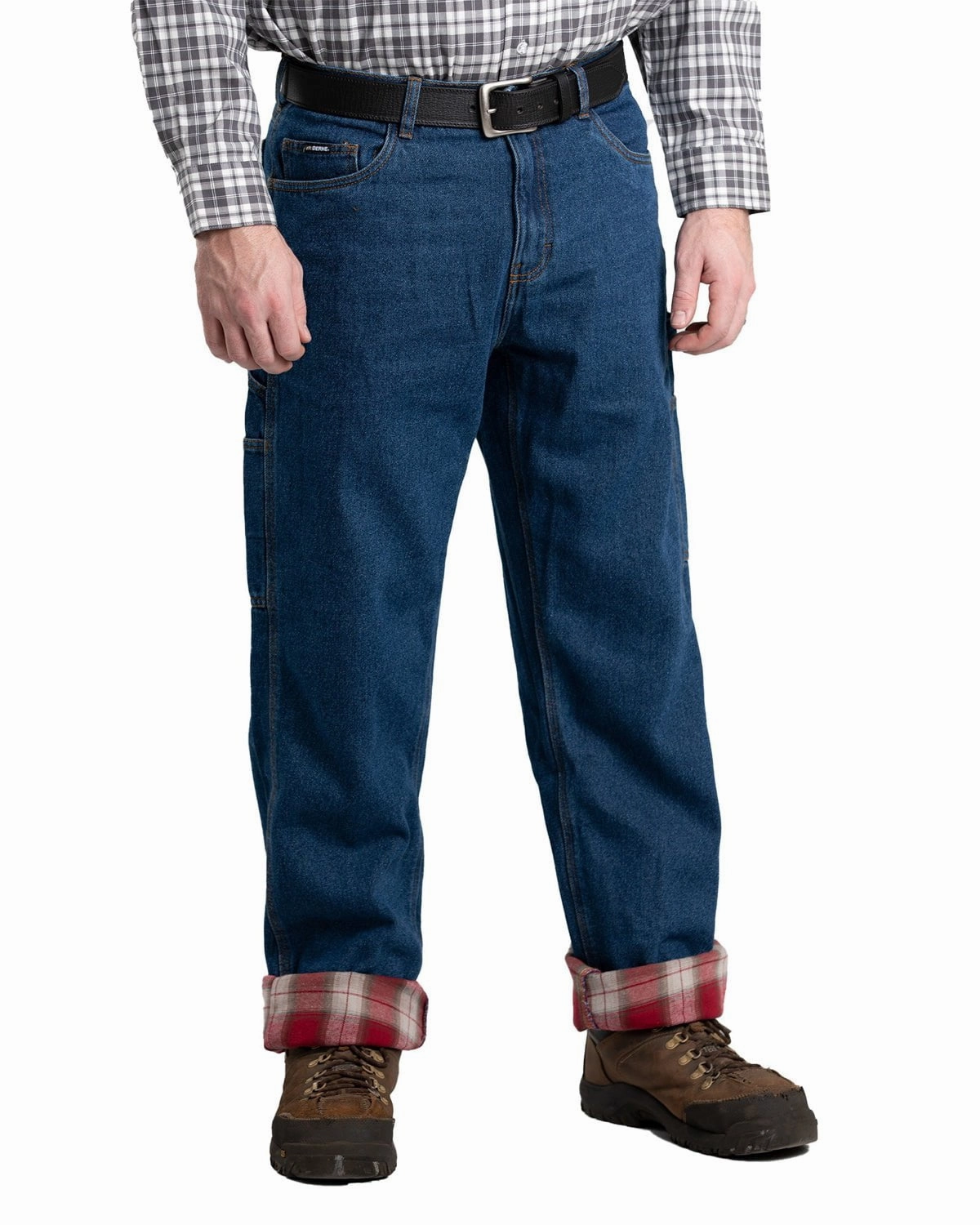 Timeless Edge Berne Apparel Mens Heartland Flannel-Lined Stone Wash Dark 100% Cotton Jeans