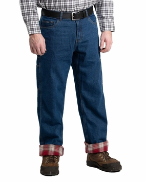 Timeless Edge Berne Apparel Mens Heartland Flannel-Lined Stone Wash Dark 100% Cotton Jeans