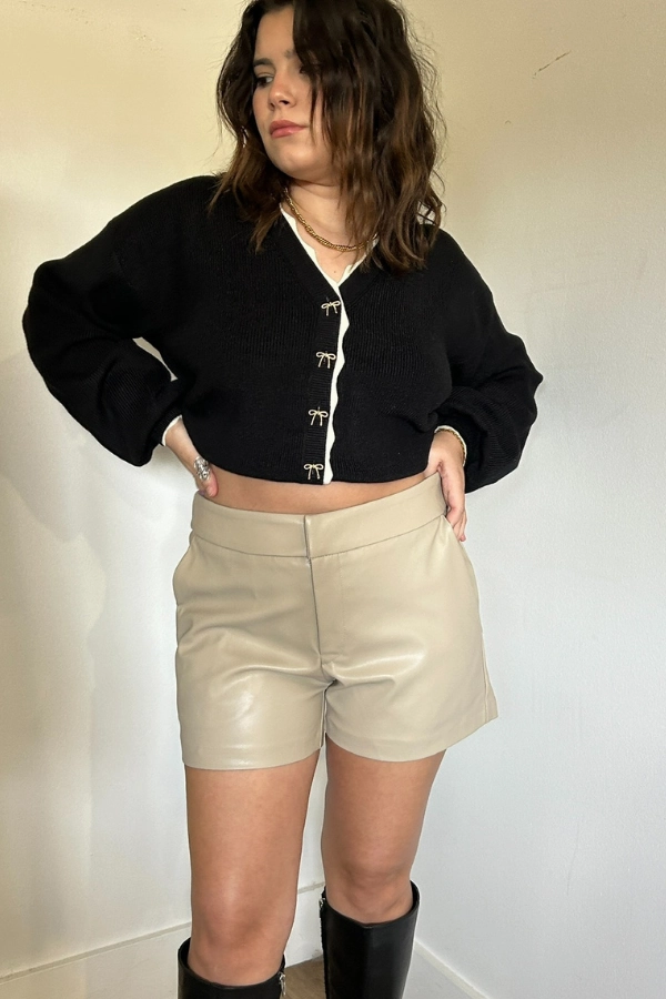 Leather Shorts Adjustable drawstring