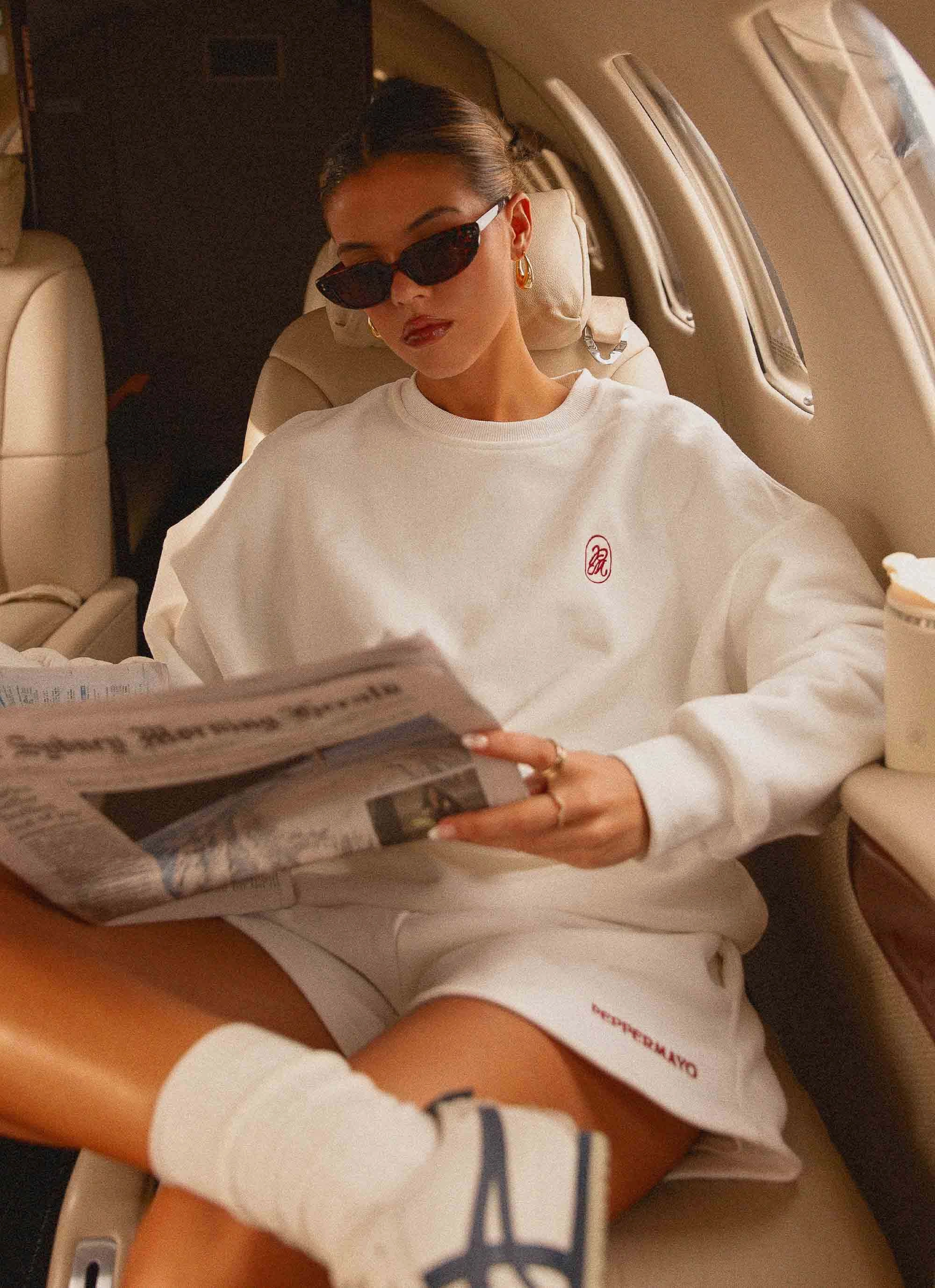 Essential Layering Moisture Wicking Fibers Signature Oversized Sweatshirt - Ivory