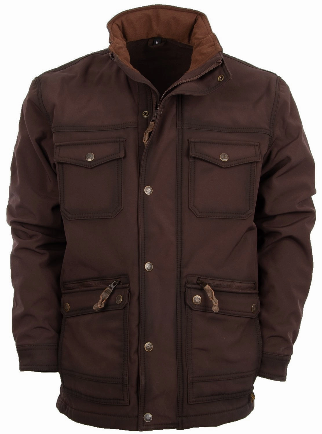 Wrinkle Free Fabric STS Ranchwear Mens Brazos II Enzyme Brown Polyester Softshell Jacket