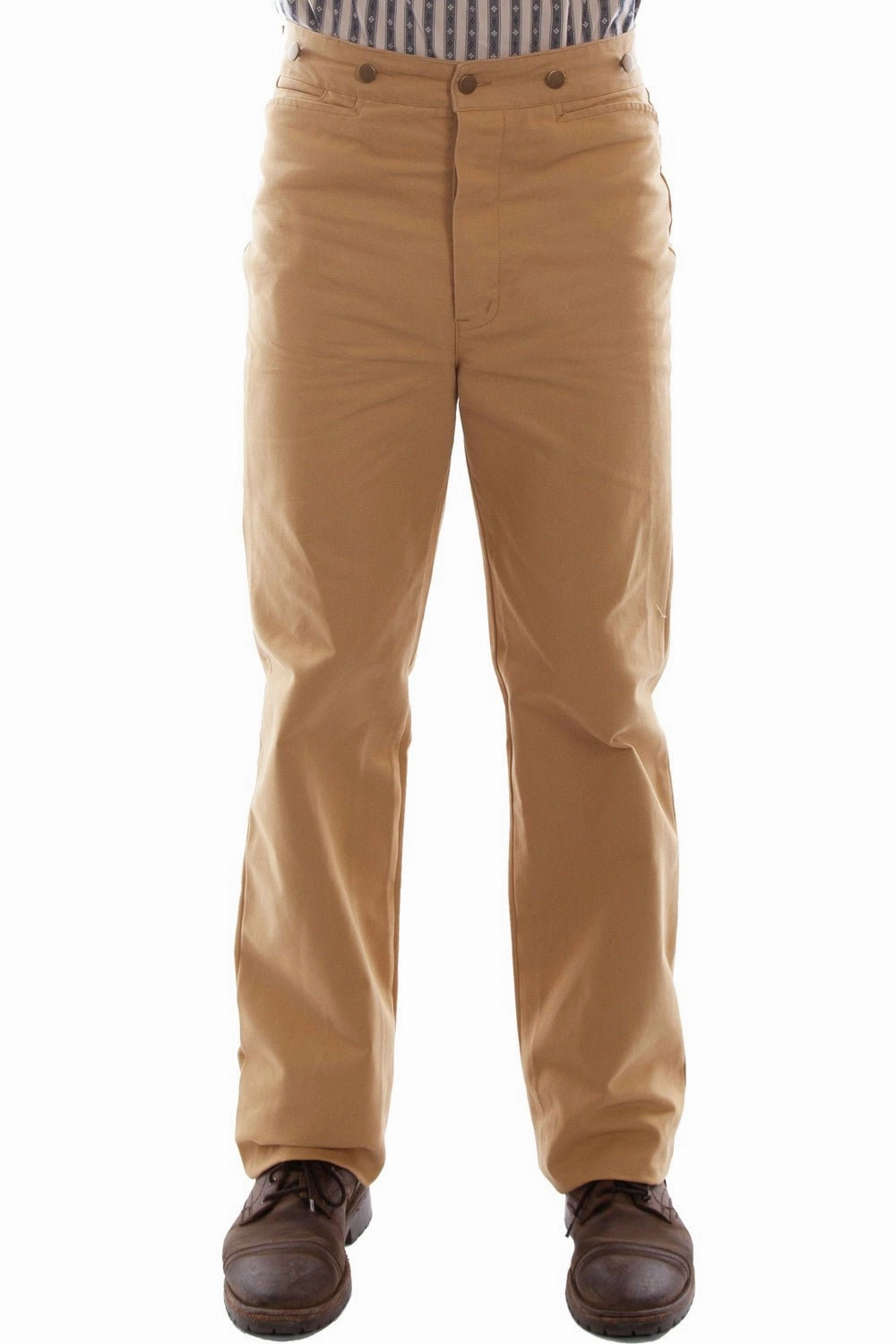 Tapered Leg Design Recycled fibers Scully Mens Vintage 1800s Wheat 100% Cotton Trousers