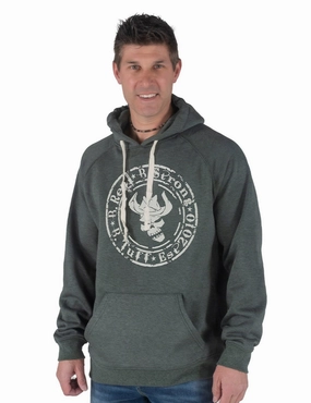 B Tuff Mens Skull Print Pine Poly/Rayon Hoodie Wind Chill Protection