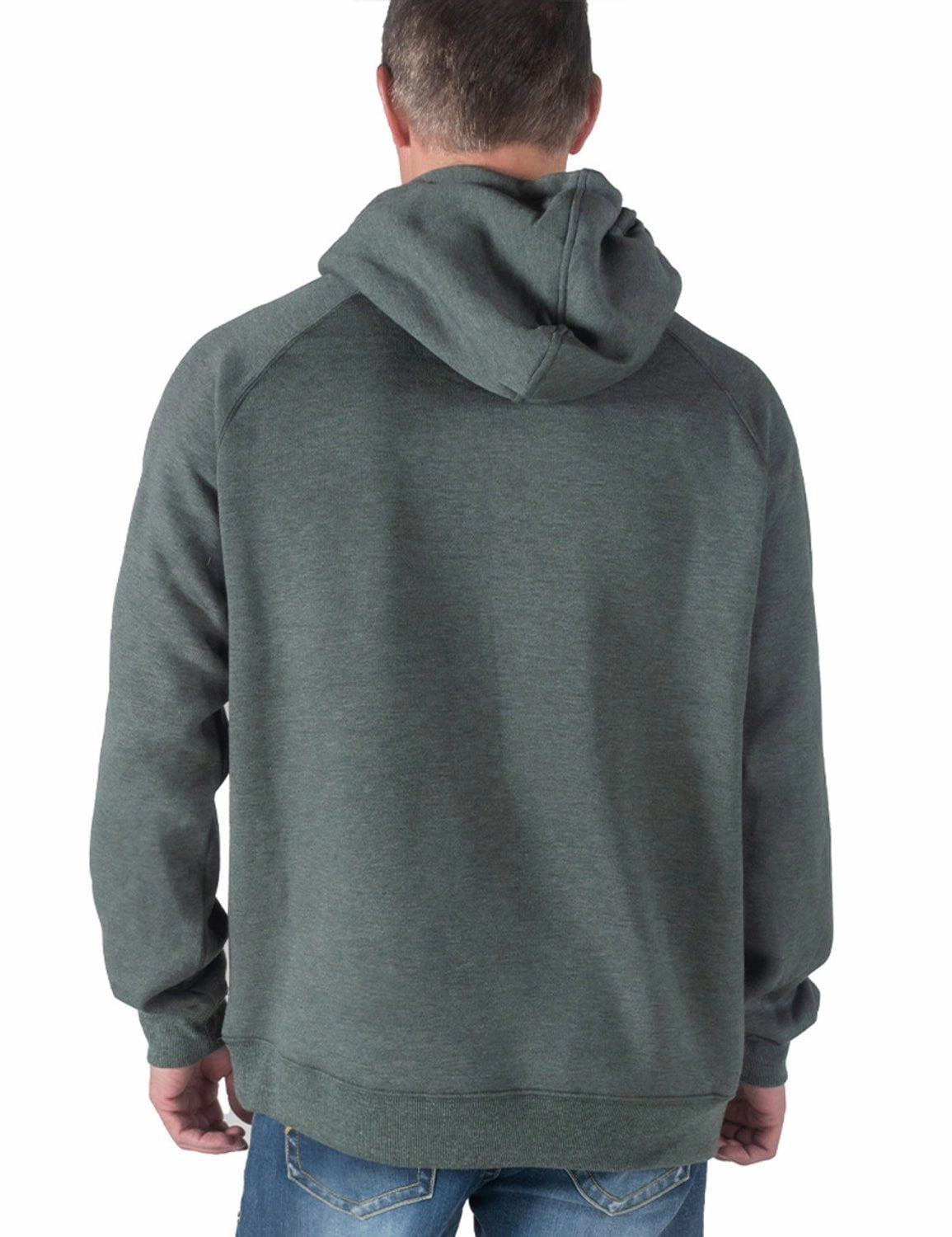 B Tuff Mens Skull Print Pine Poly/Rayon Hoodie Removable Hood MultiPocket Layout