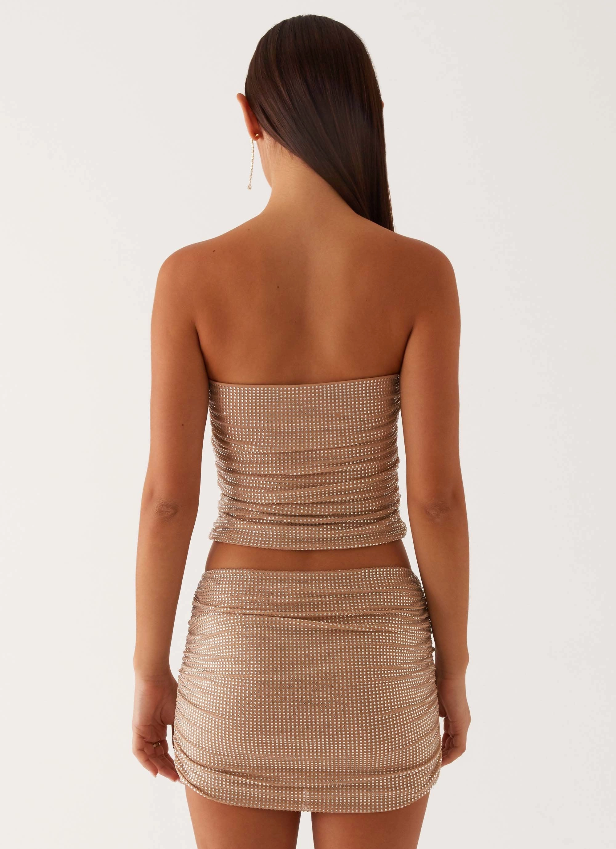 Brightside Rhinestone Tube Top - Silver BreathableFabricTech