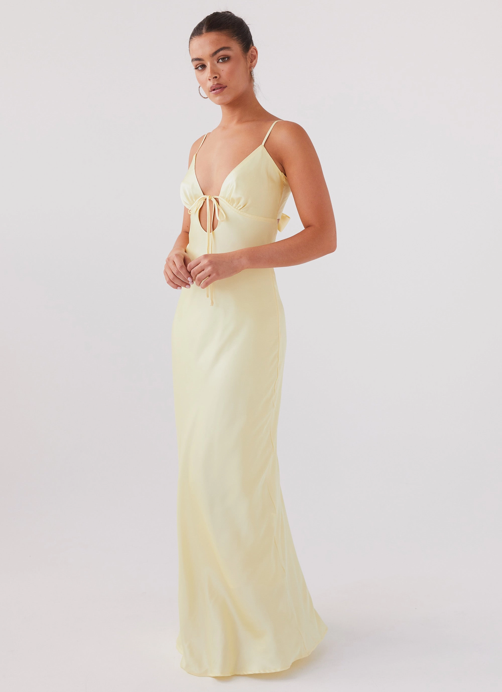 Flora Satin Maxi Dress - Lemon City Commuter