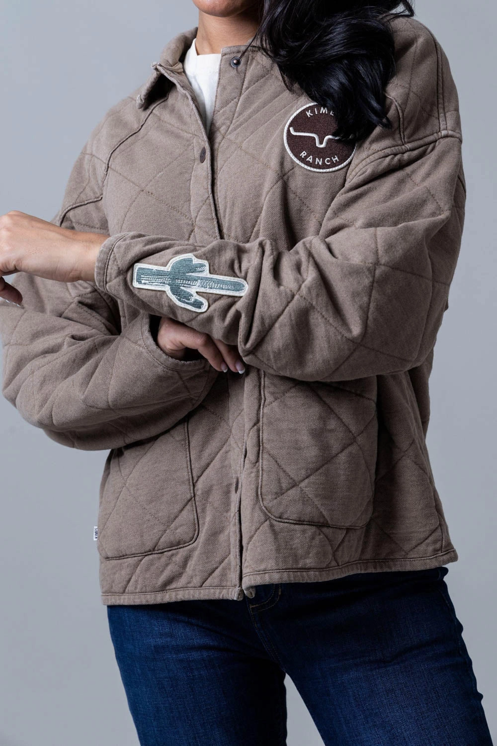 Reflective Safety Details Kimes Ranch Womens Rincon Throw WW Brown Cotton Blend Cotton Jacket