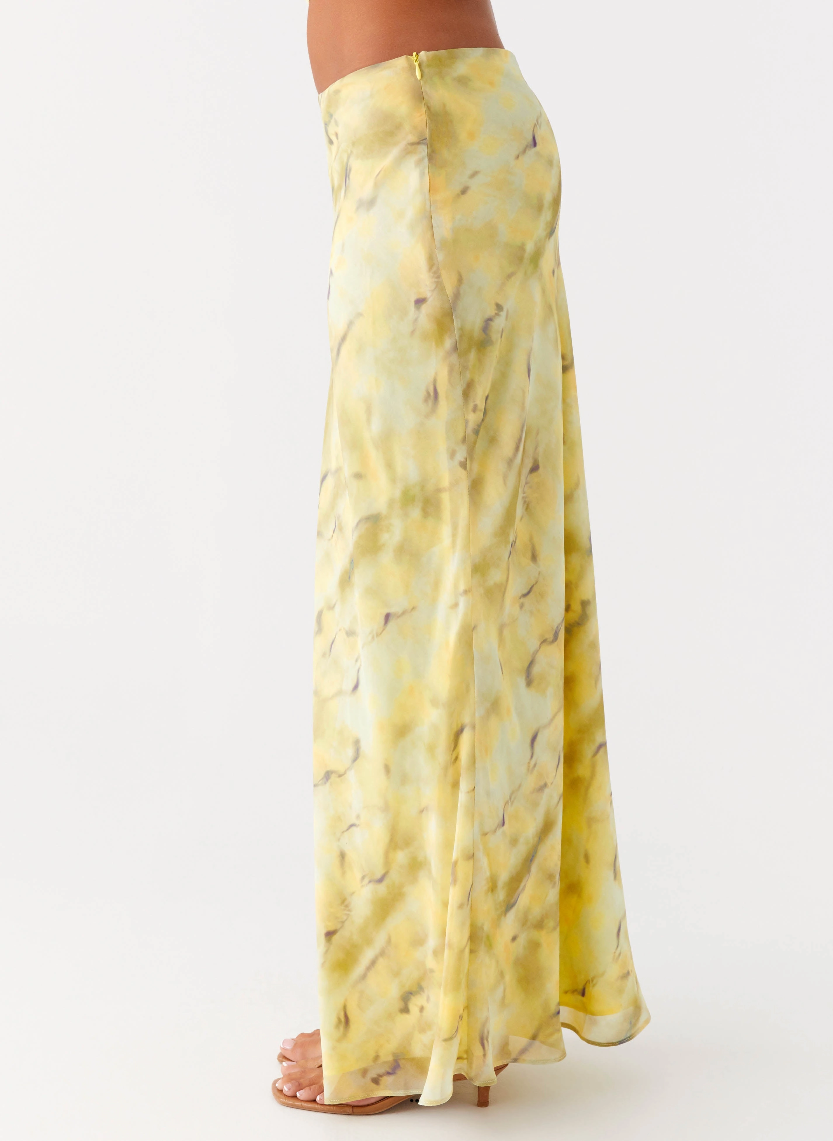 Kylo Low Rise Maxi Skirt - Yellow Tie Dye Vibrant color