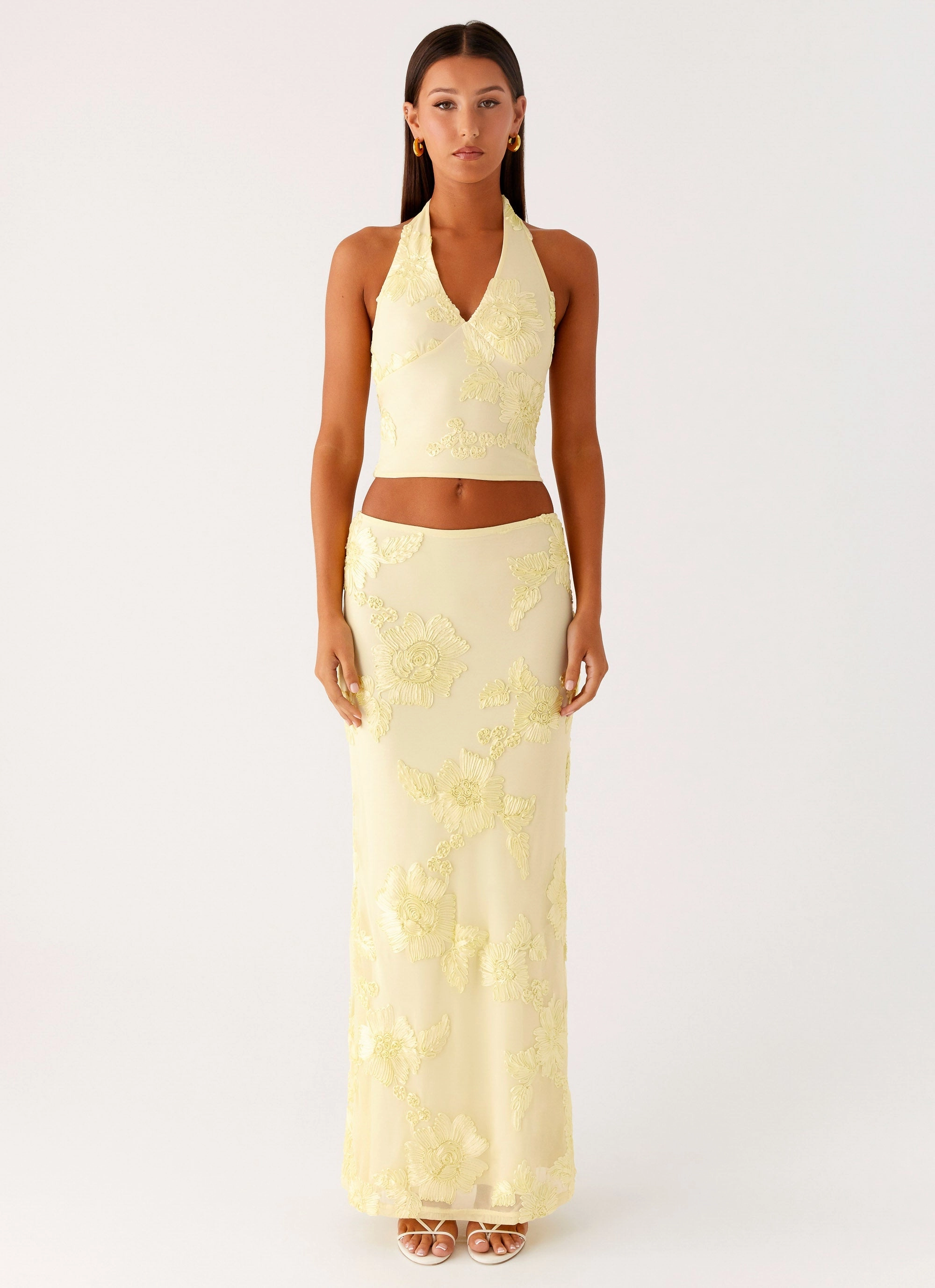 Radiate Maxi Skirt - Yellow Cozy Finish