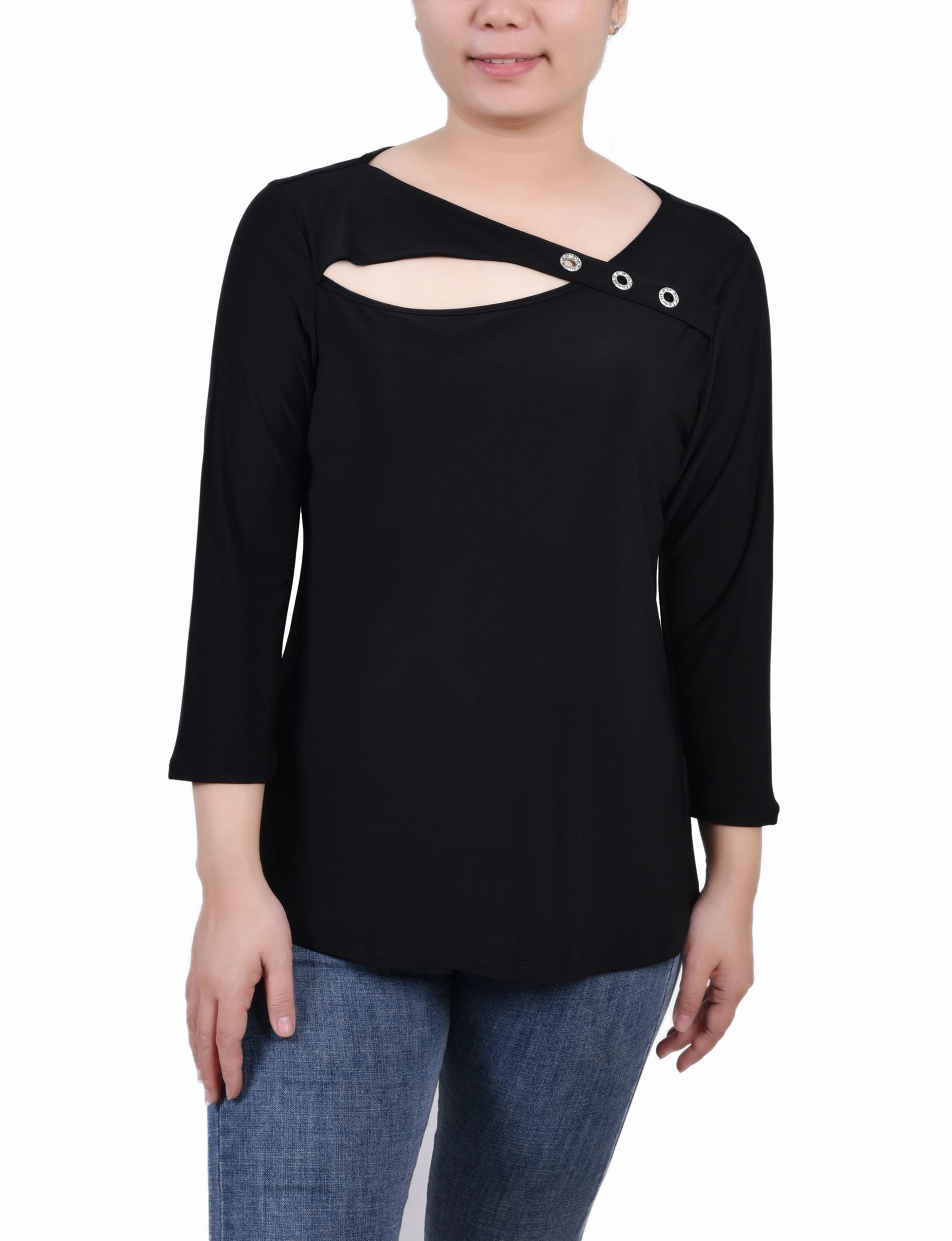 3/4 Sleeve Cutout Top MoistureWickingTechnology