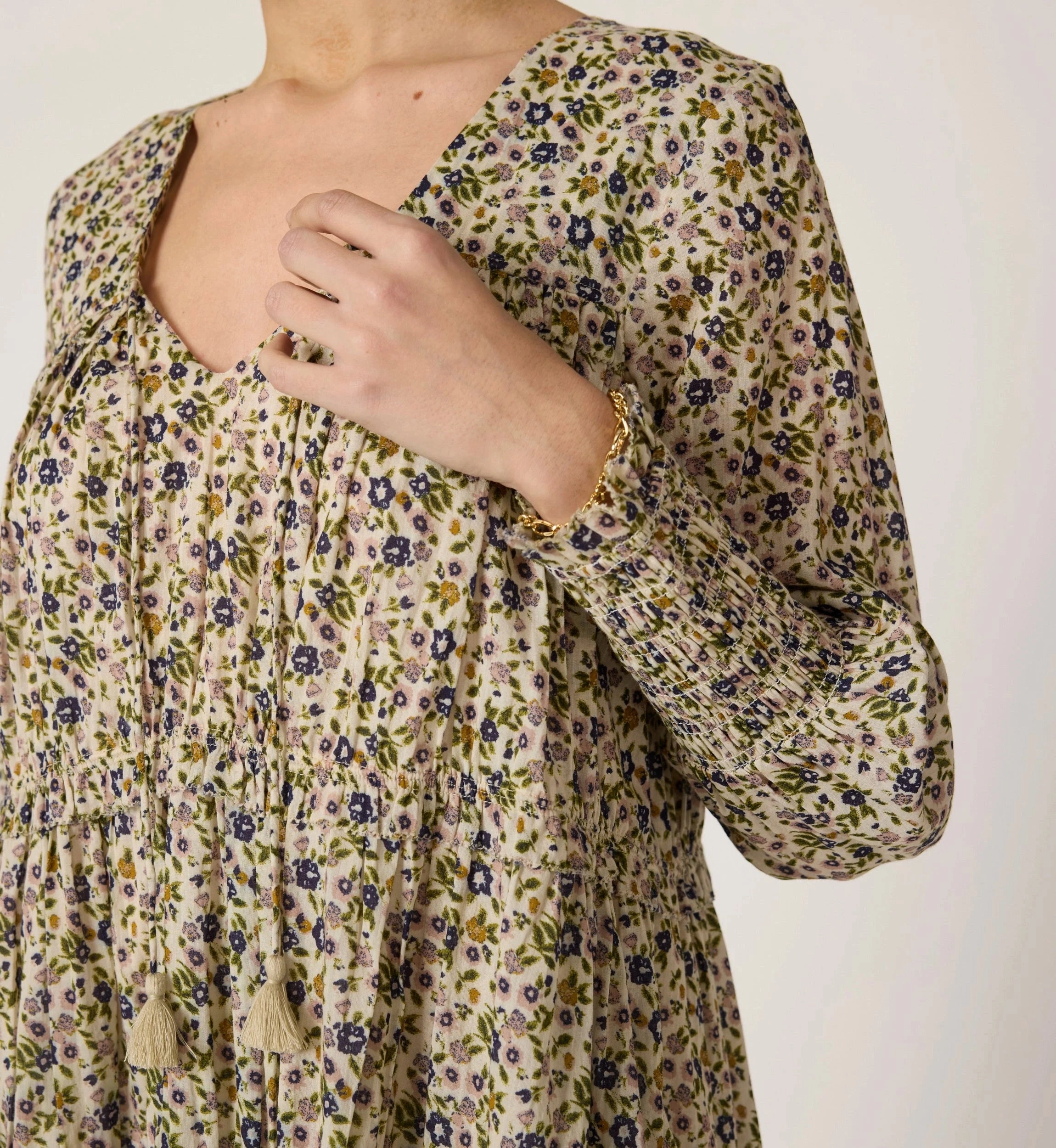 Smile Glow High-waisted evening piece Raquel Mini Dress | Eloisa Floral