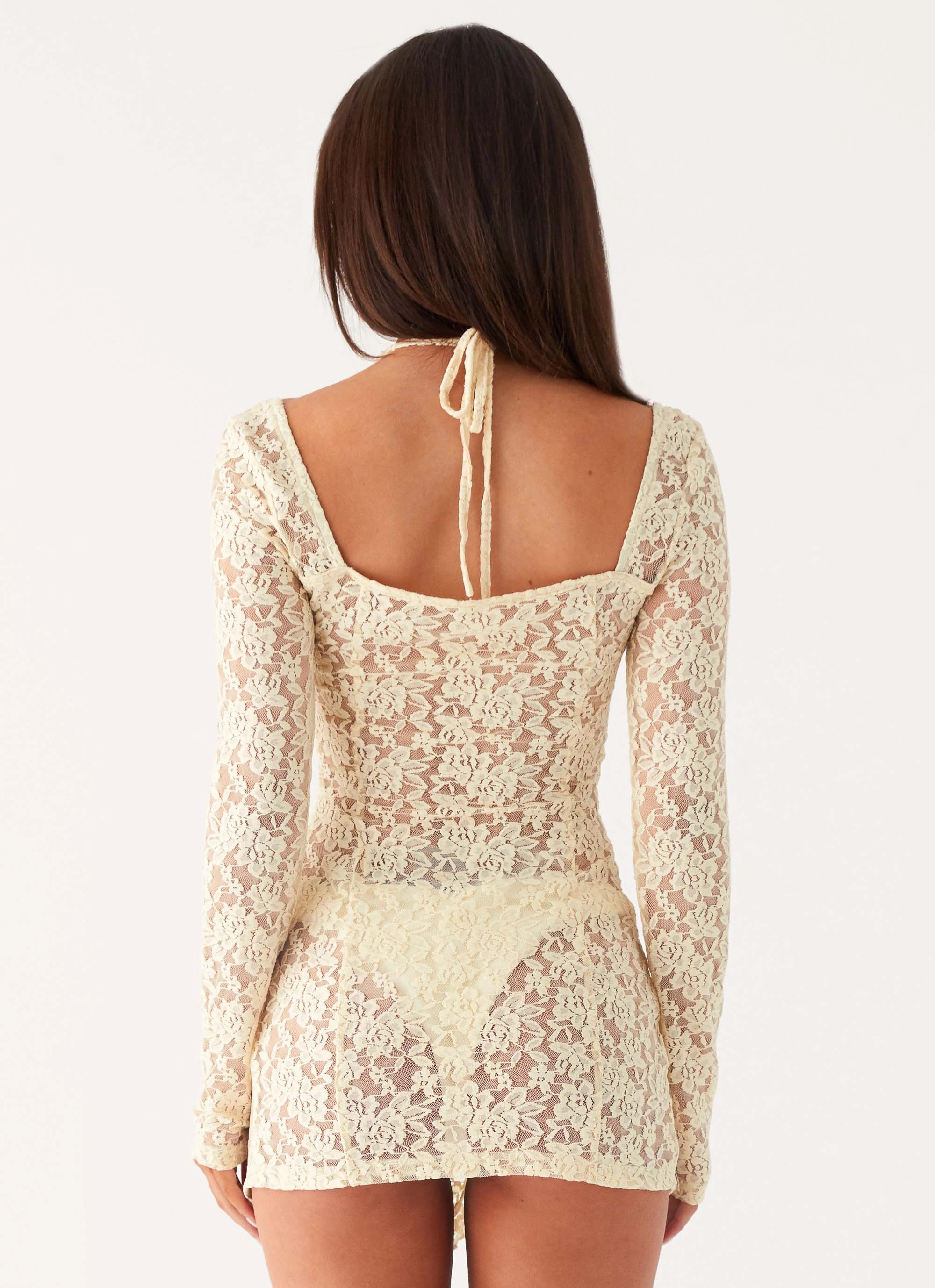 Rarri Lace Mini Dress - Ivory Winter Protection