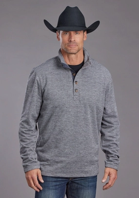 Versatile Look Stetson Mens Honeycomb Grey 100% Polyester Pullover Sweater