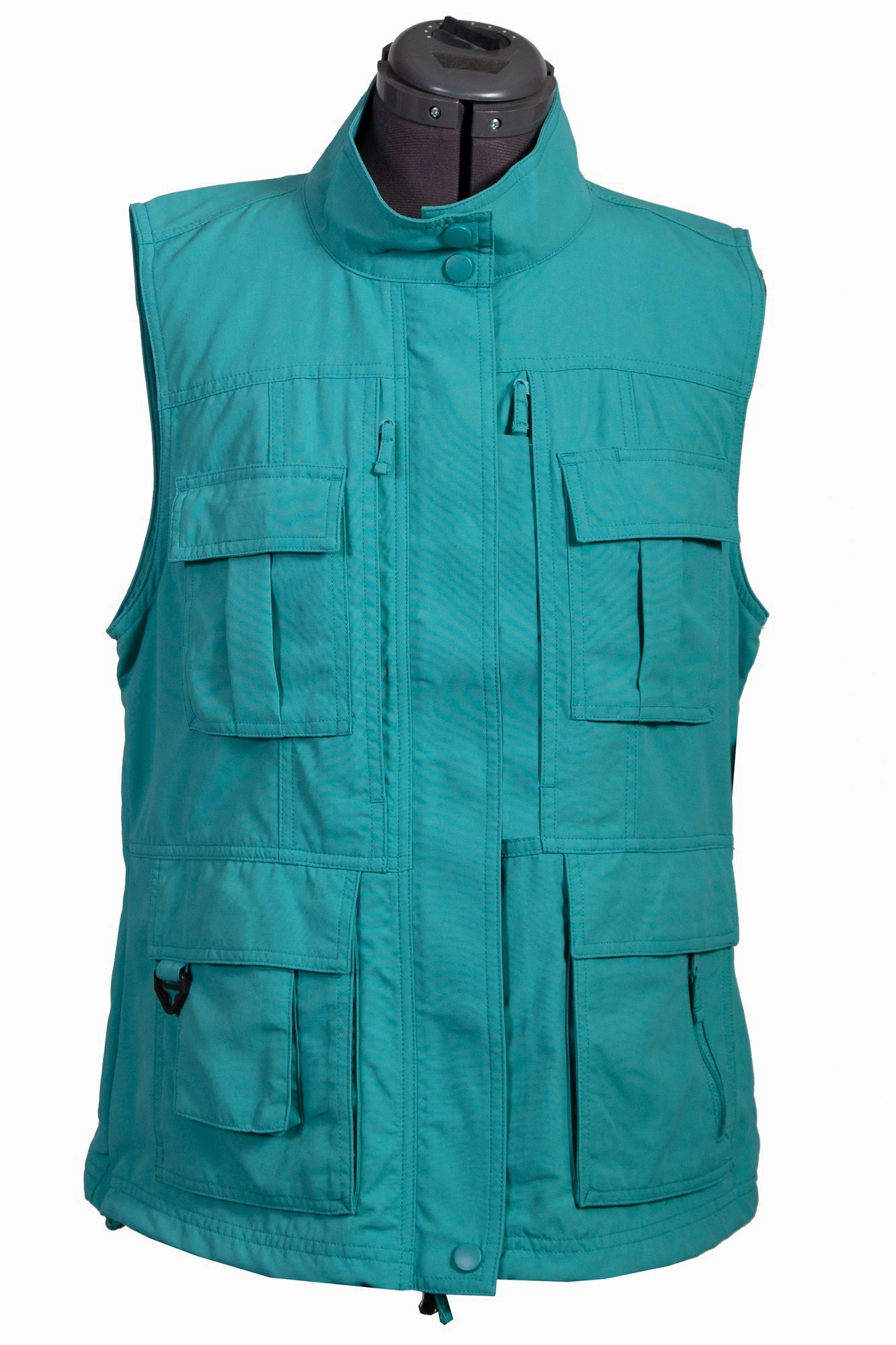 Durable zipper pull QuickDryMaterial Scully Womens Teal Nylon Petite Pocket Vest