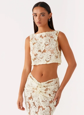 Casual Tee Fiorella Floret Top - Yellow