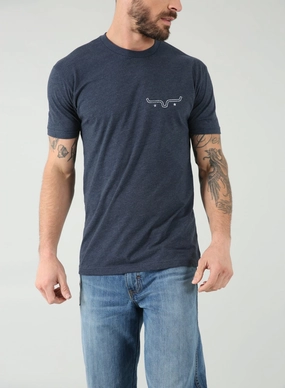 Adjustable Hem Kimes Ranch Mens Bullseye Midnight Navy Cotton Blend S/S T-Shirt
